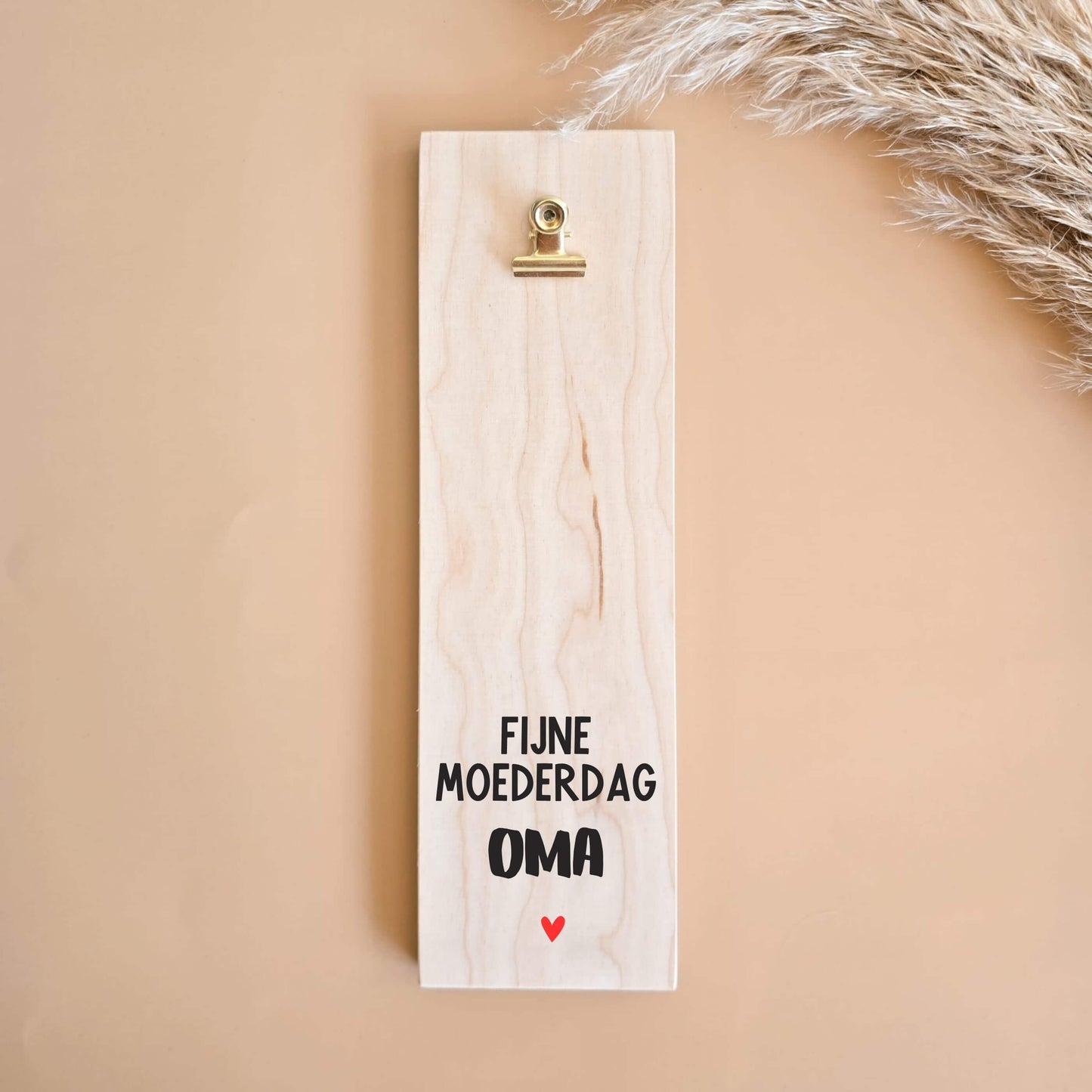 Moederdag Cadeau Oma | fotoplankje met gouden clip voor foto