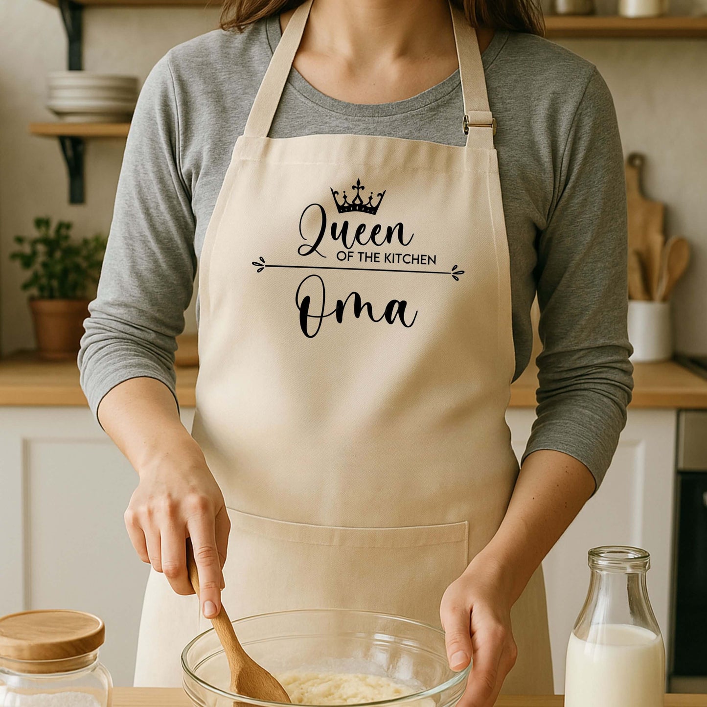 keukenschort met naam | queen tof the kitchen oma