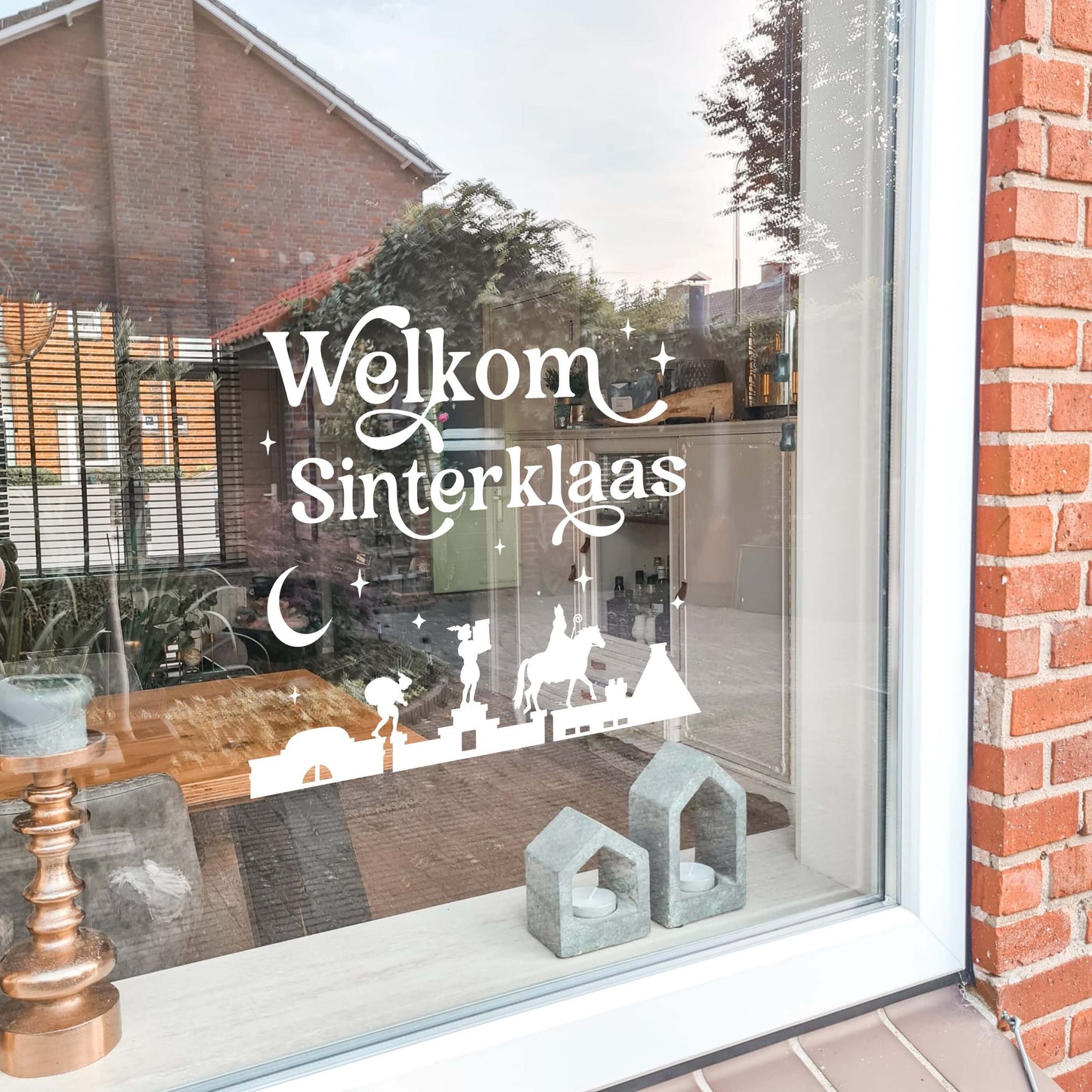 Raamsticker Sinterklaas | Welkom Sinterklaas | Daken
