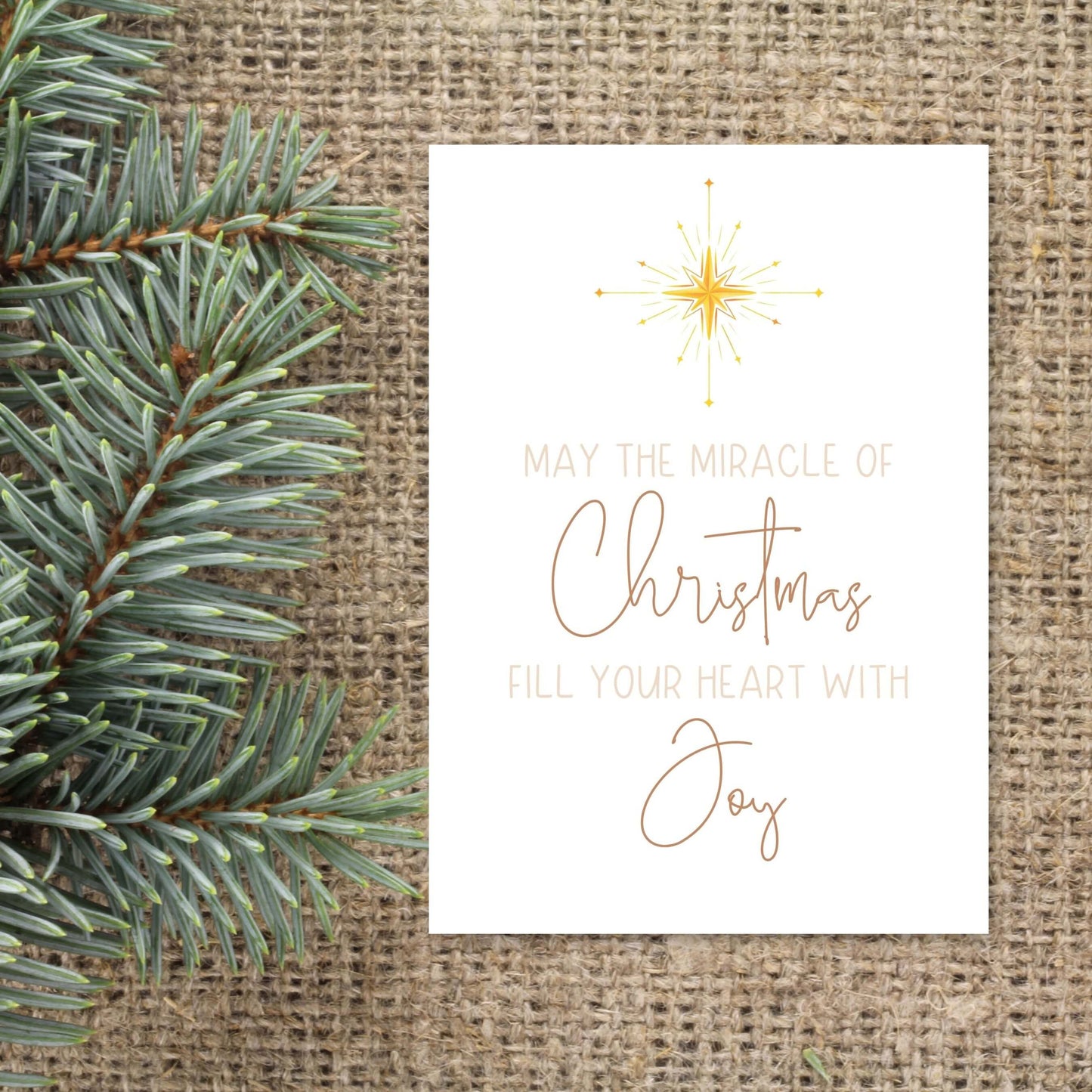 christelijke kerstkaart may the miracle of christmas