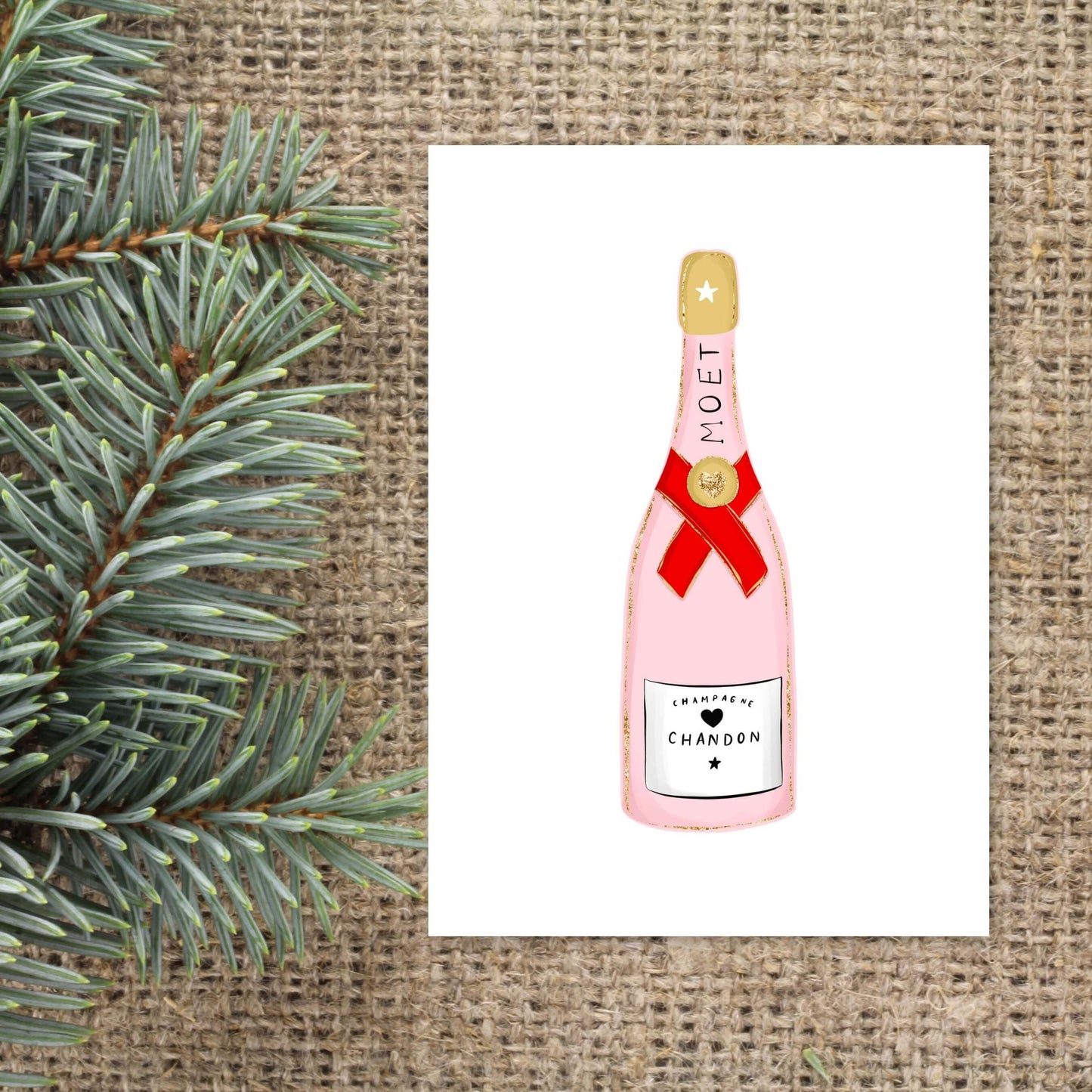 Nieuwjaarskaart | Champagnefles