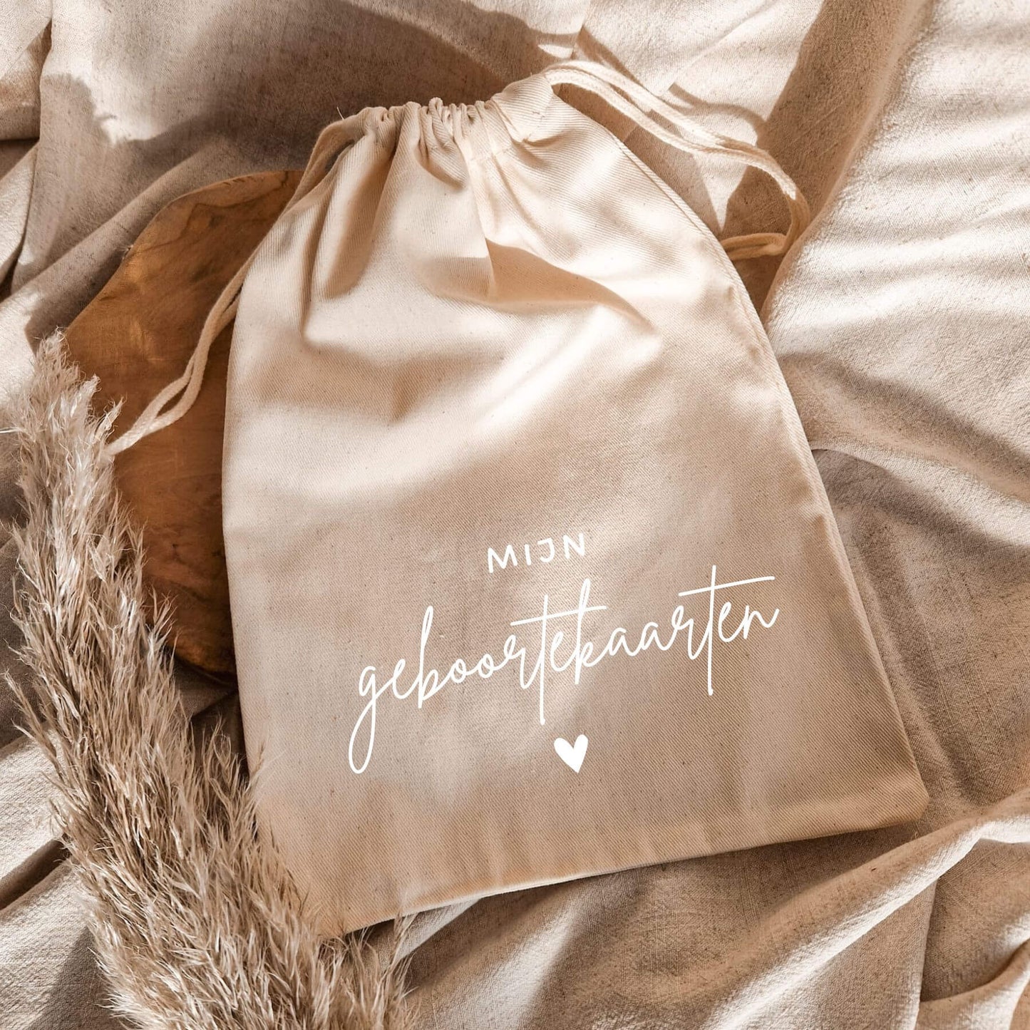 bewaarzak om geboortekaarten in te bewaren wit