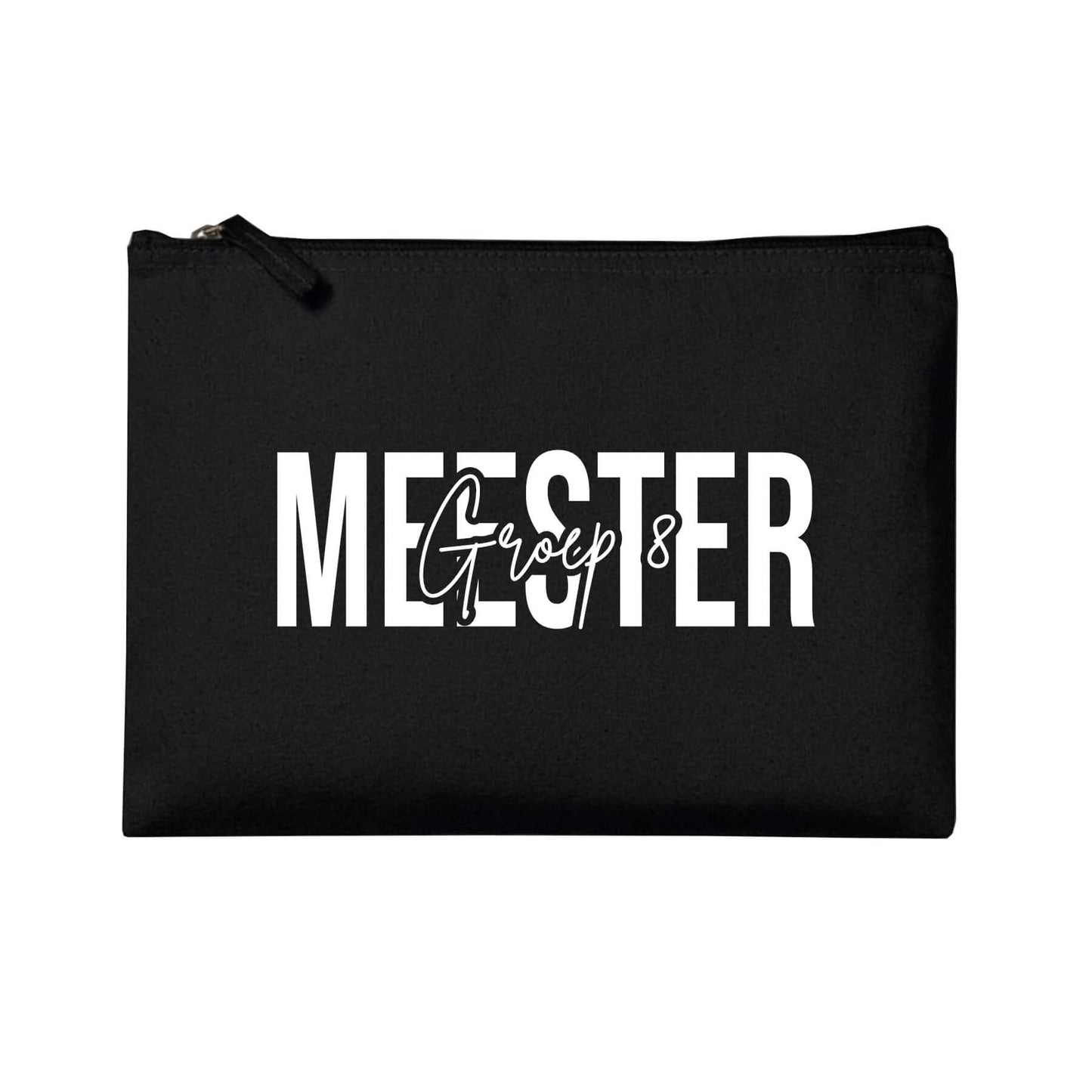 zwarte etui met meester en daarin de groep geschreven