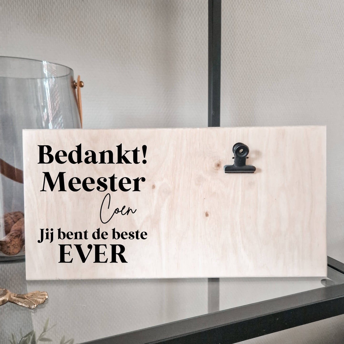 fotoplank bedankt meester