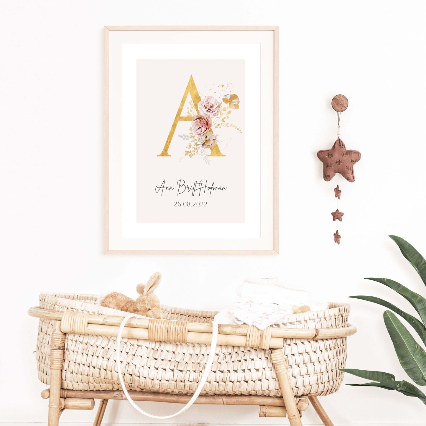 Geboorteposter | Letter Met Naam & Datum