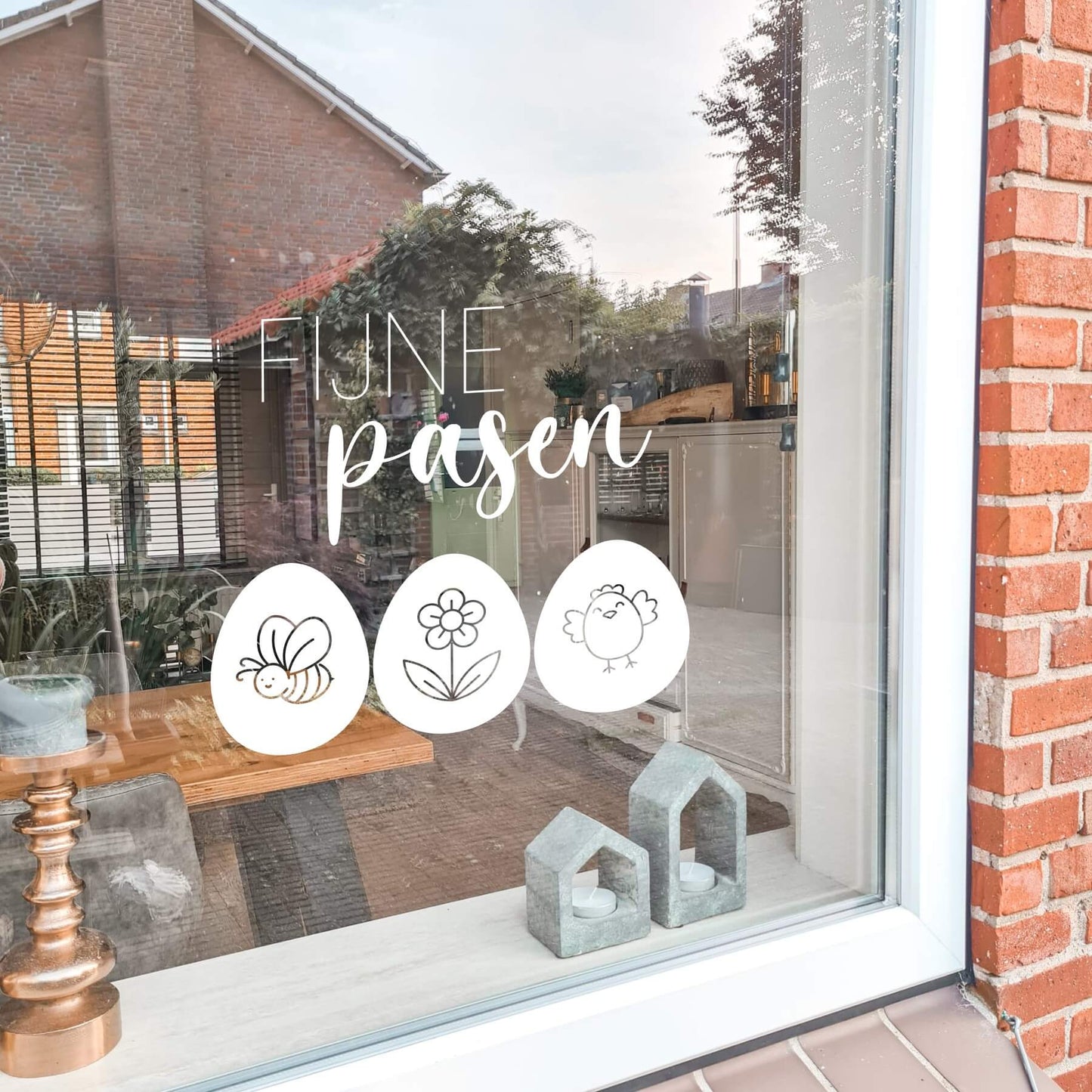 Raamsticker Pasen | Fijne Pasen | Paaseieren
