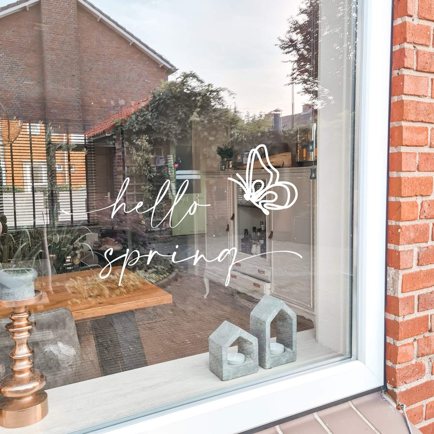 Raamsticker Lente | Hello Spring | Vlinder