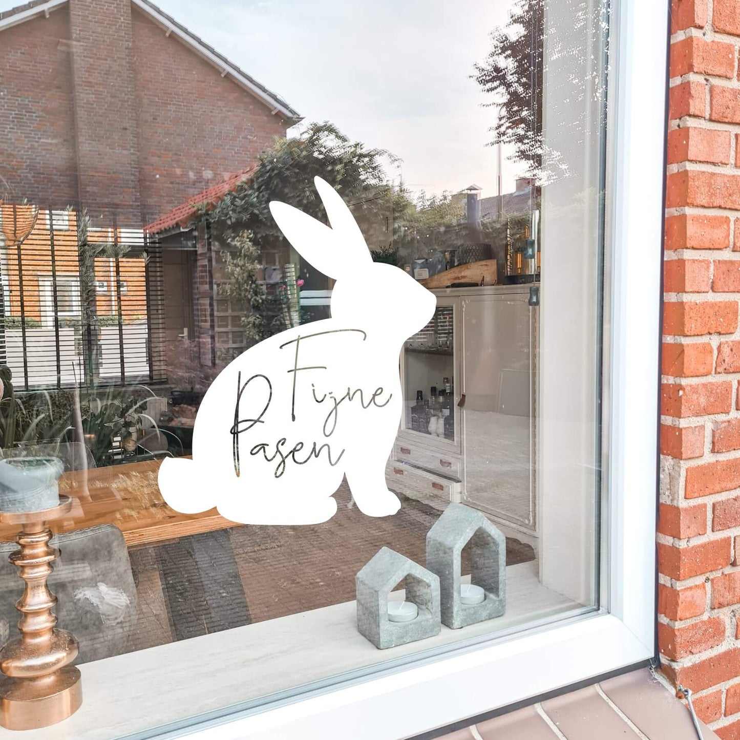 Raamsticker Pasen | Fijne Pasen Paashaas