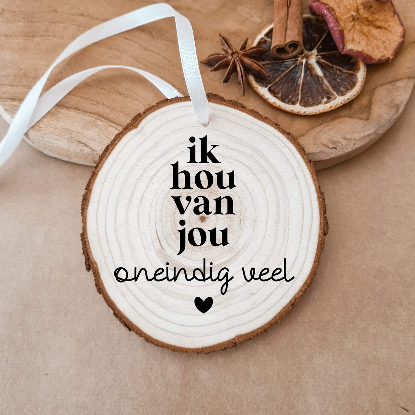 Houten Kerstbal | Ik Hou Van Jou