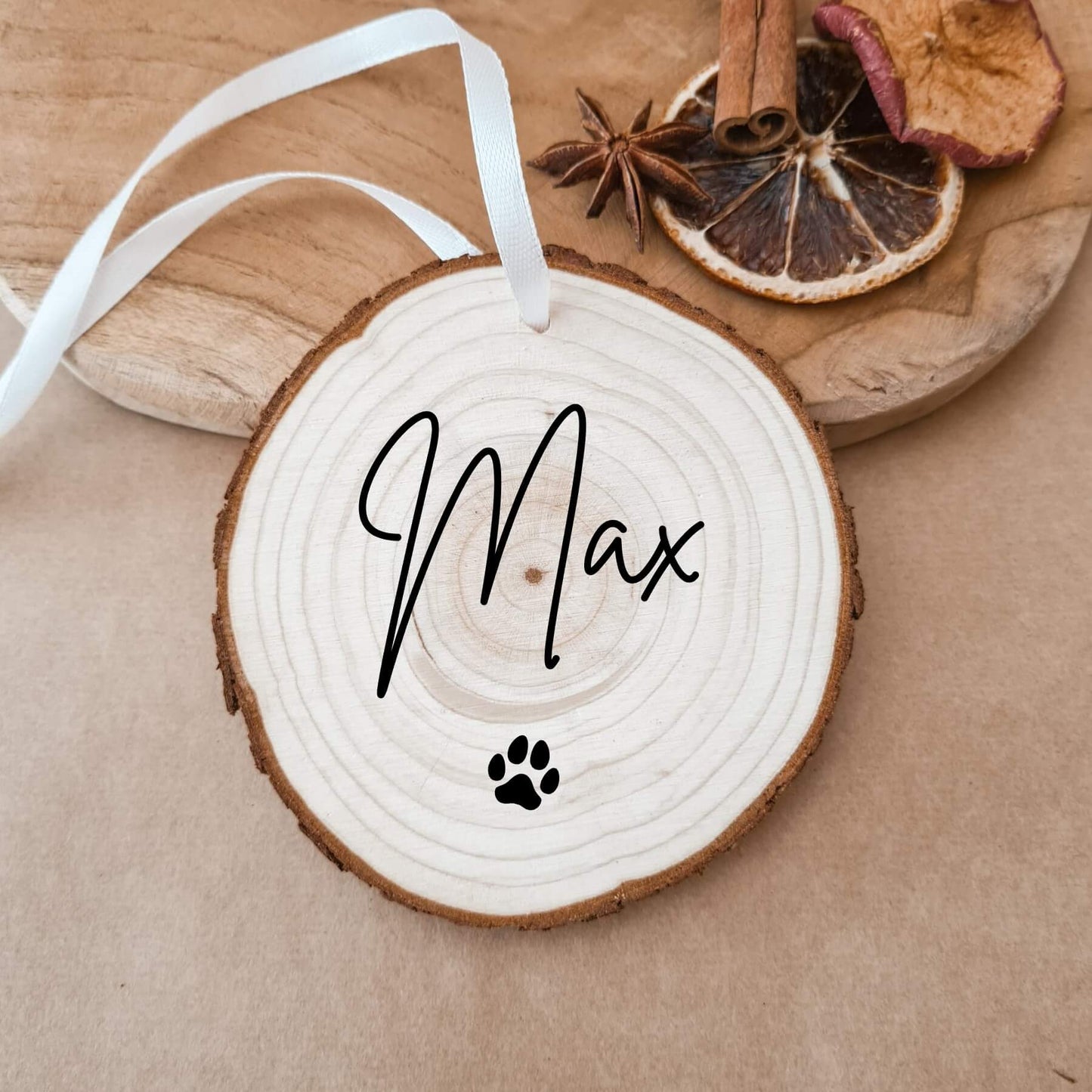Houten Kerstbal Met Naam | Huisdier