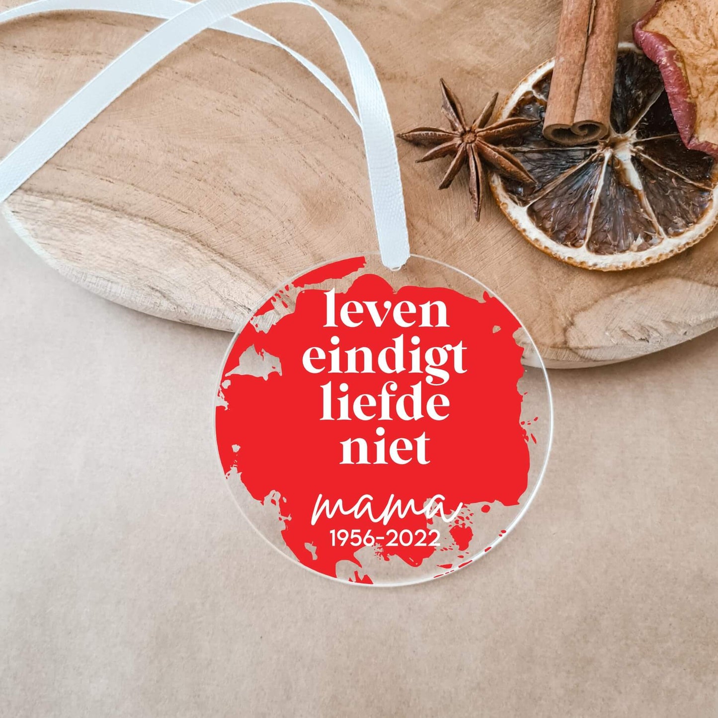 *Sterrenlijn* | Kerstbal Met Naam | Leven Eindigt Liefde Niet