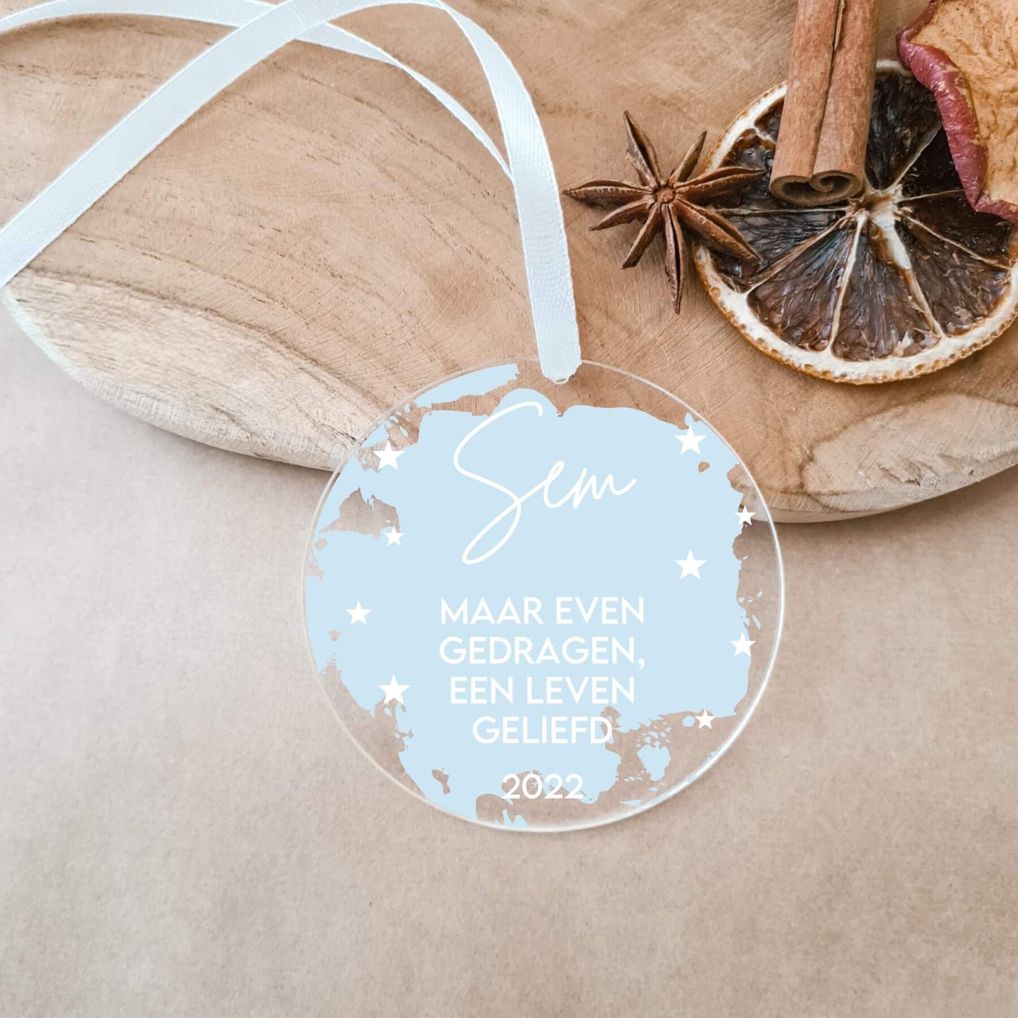 *Sterrenlijn* | Kerstbal Met Naam | Maar Even Gedragen