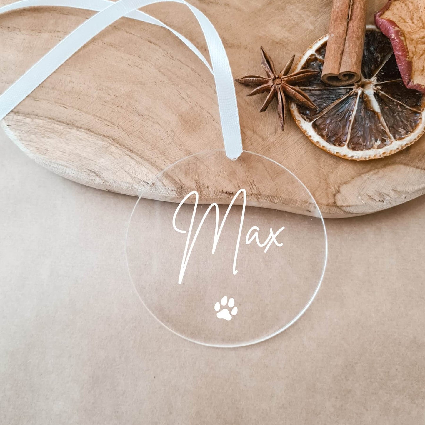 Plexiglas Kerstbal Met Naam | Huisdier