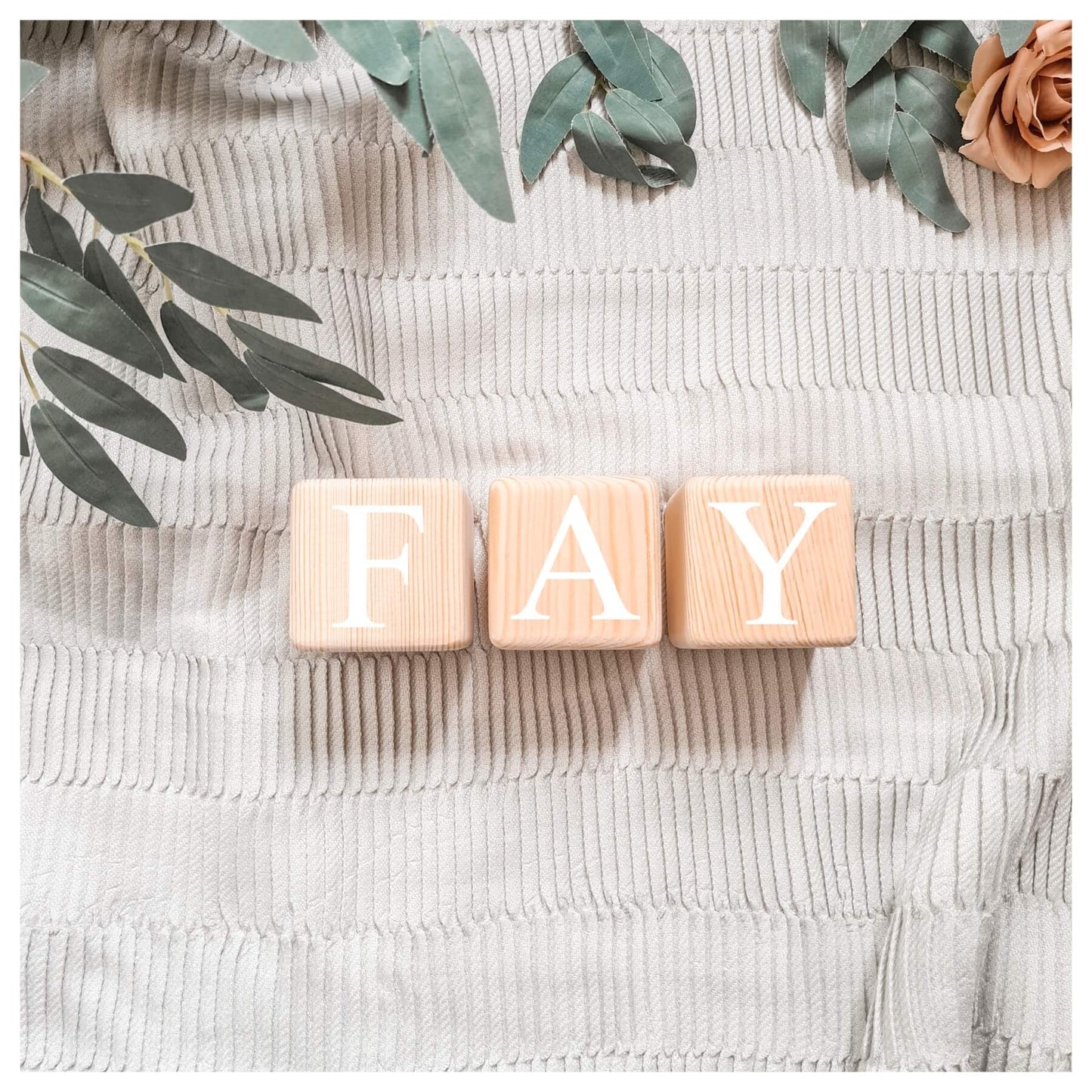 handgemaakte houten naamblokken 3 letters