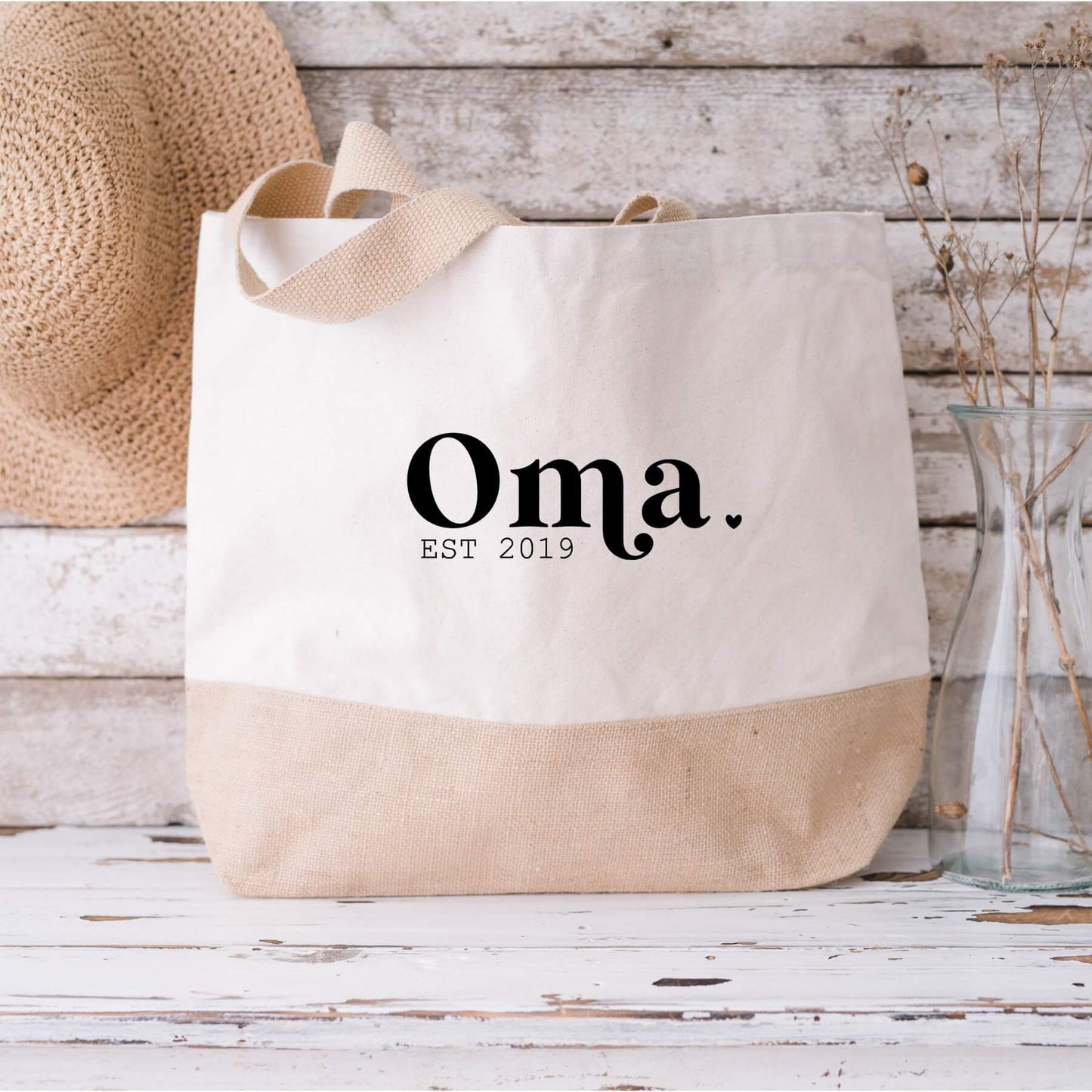 jute tas oma met jaartal