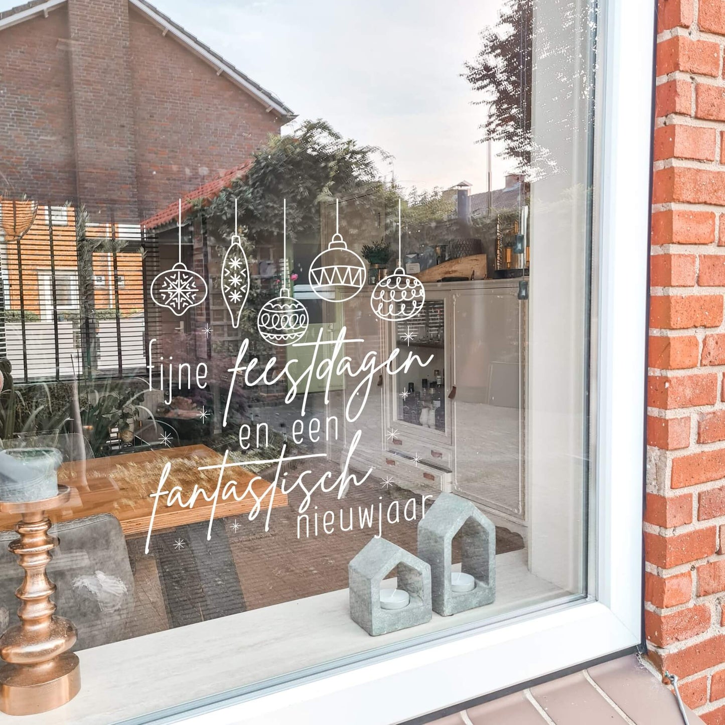 Raamsticker fijne feestdagen en een fantastisch nieuwjaar