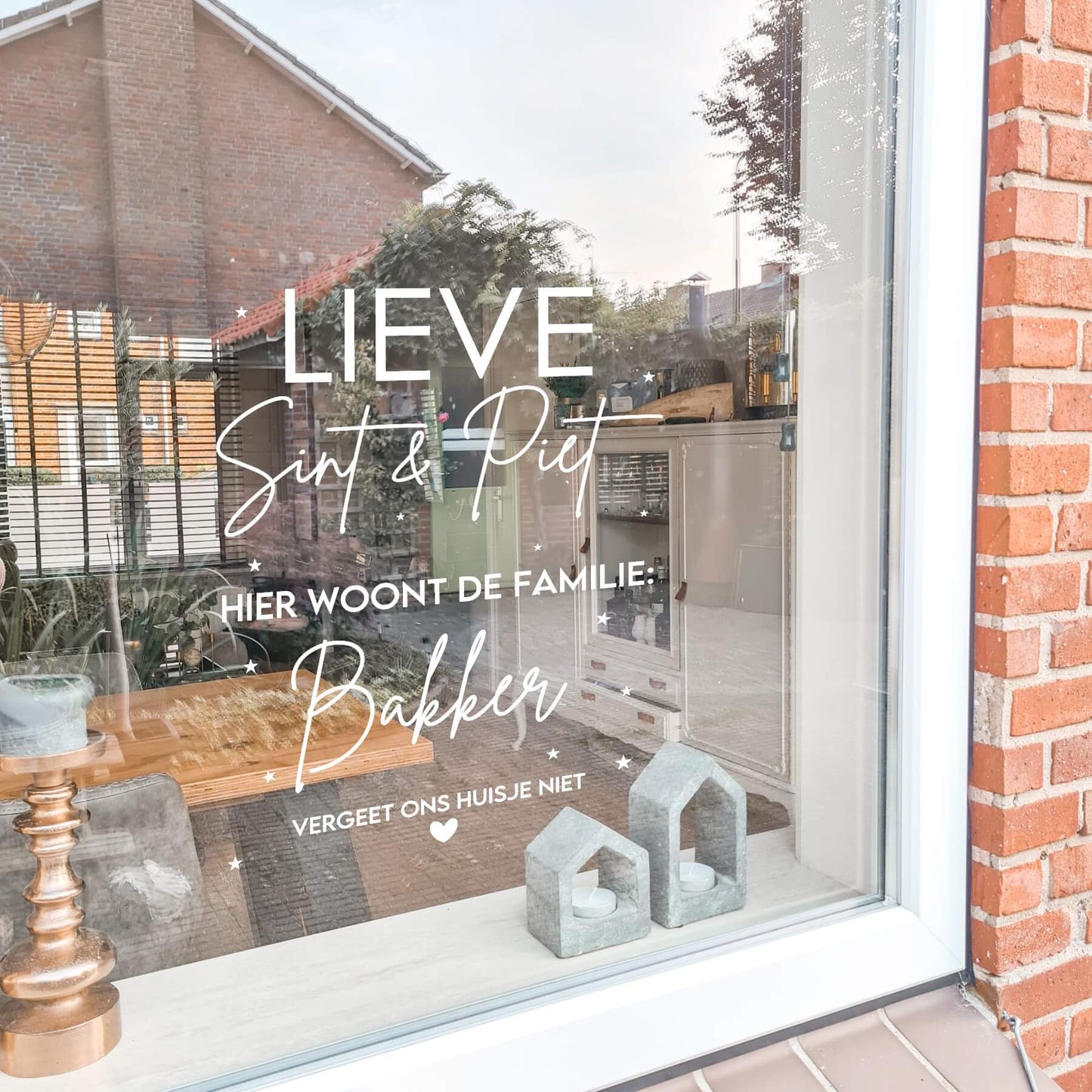 Raamsticker Sinterklaas Lieve sint & Piet hier woont de familie