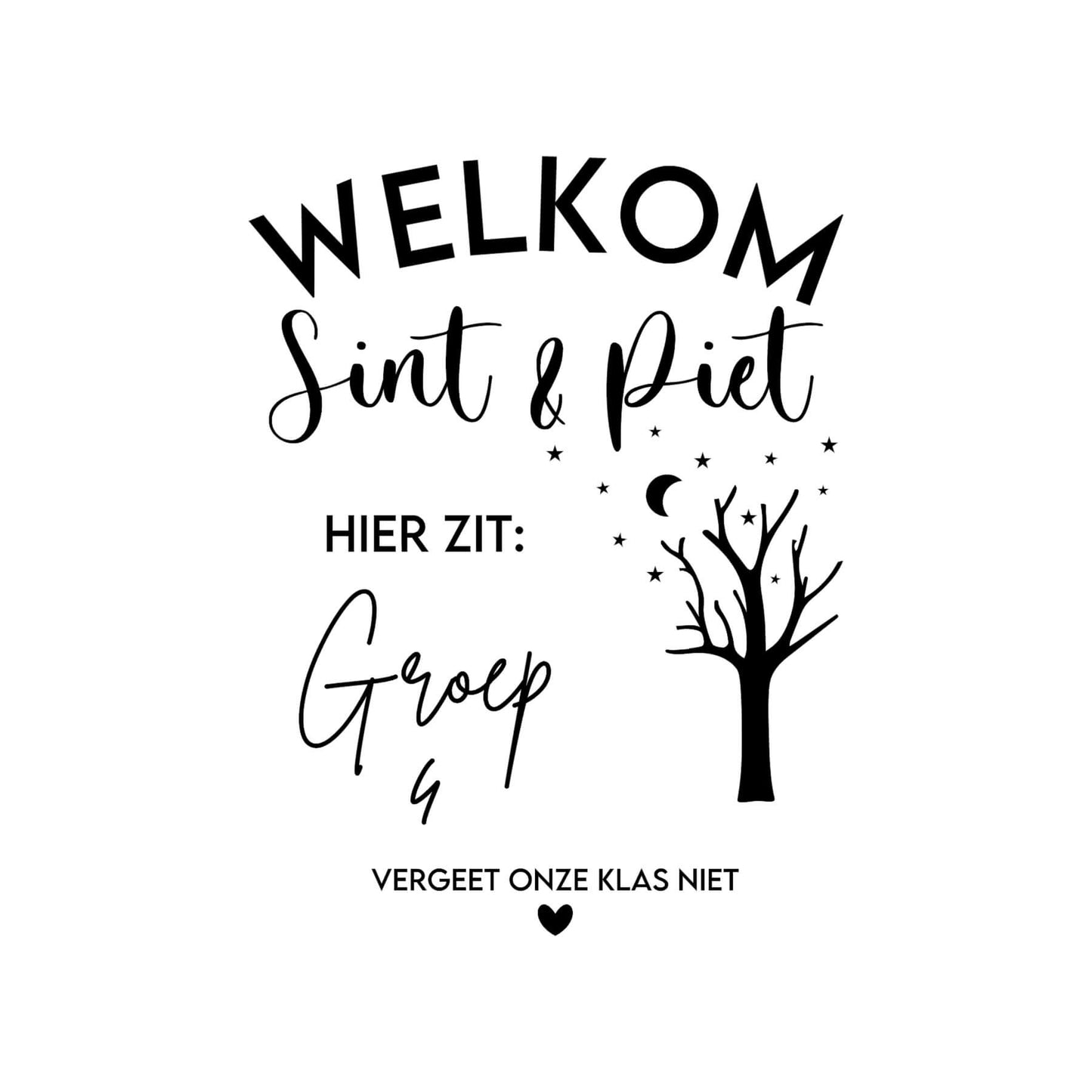 Raamsticker Klaslokaal sinterklaas