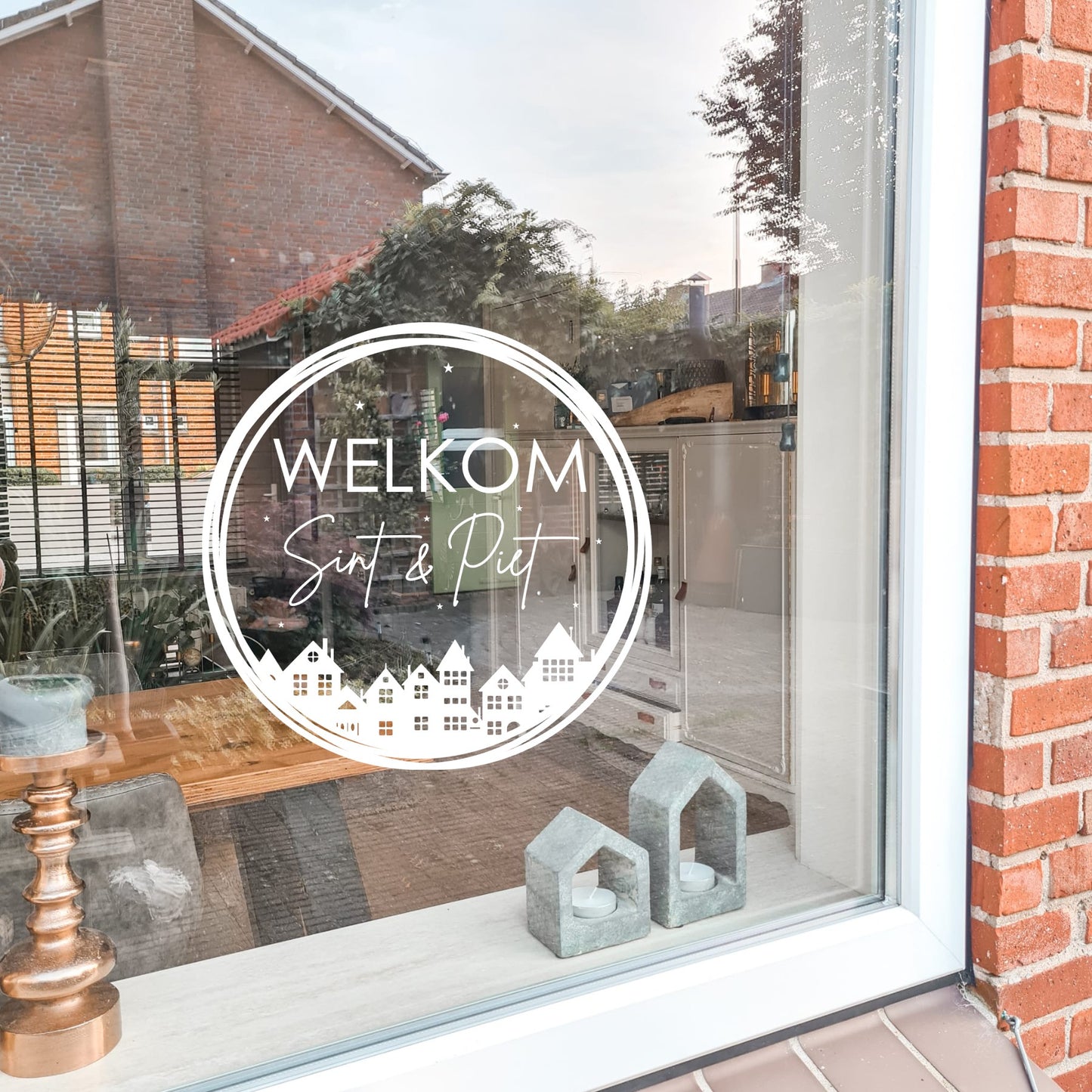 Raamsticker Sinterklaas | Welkom | Rond