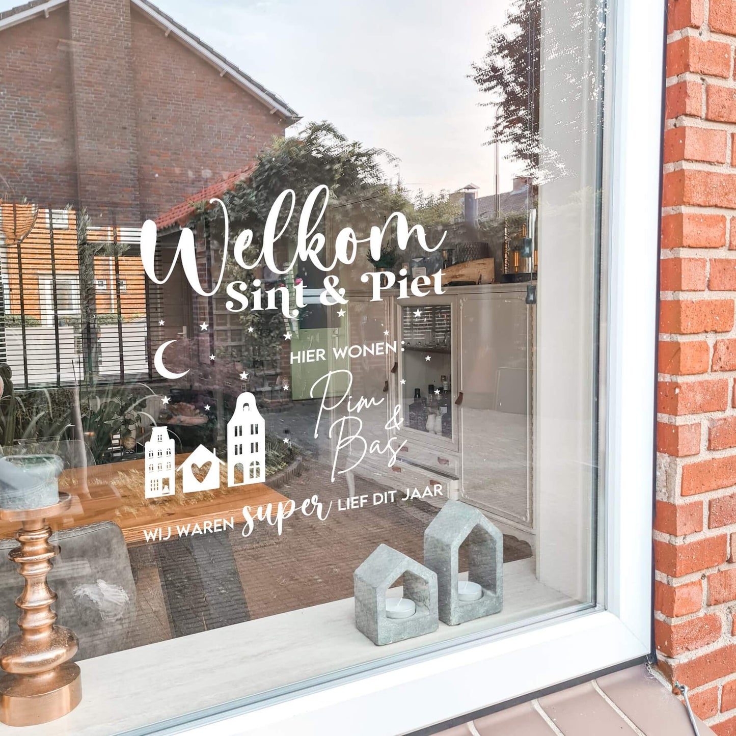 raamsticker sinterklaas 2022 met naam ik was super lief dit jaar