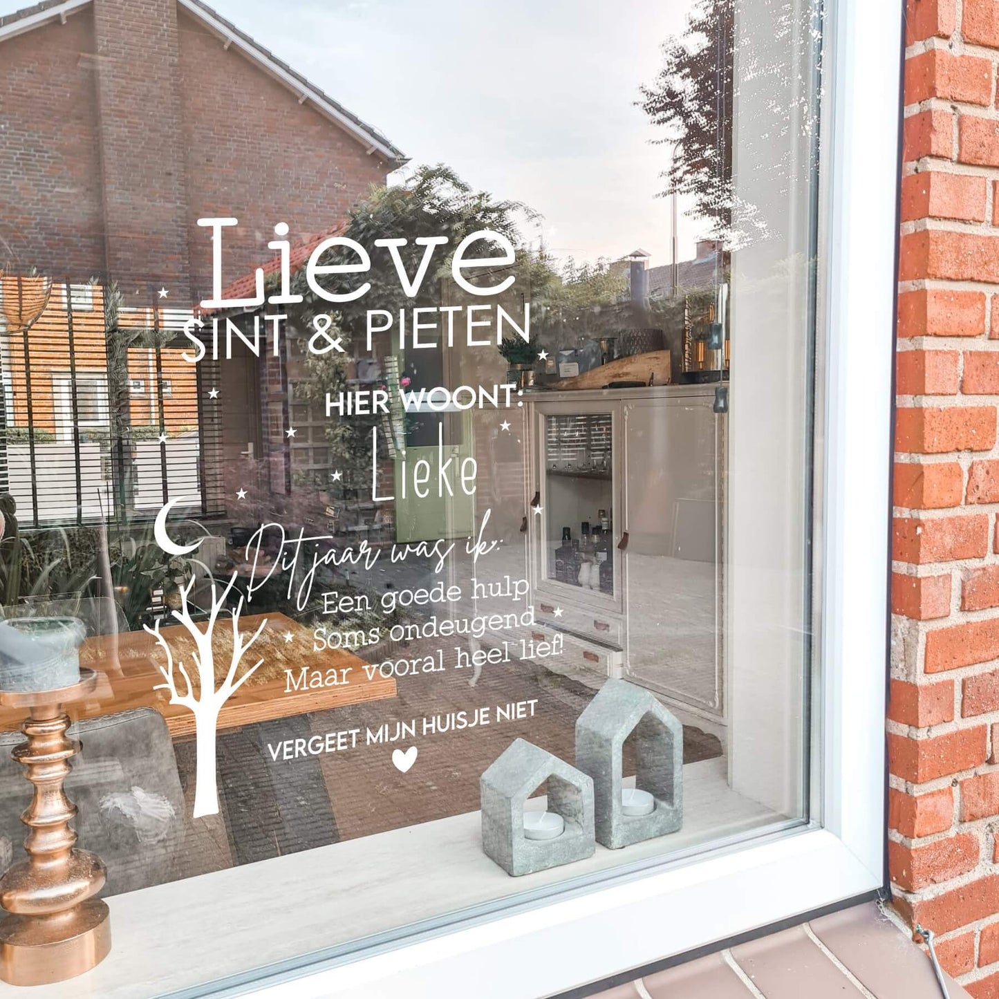 gepersonaliseerde raamsticker sinterklaas lieve sint en pieten