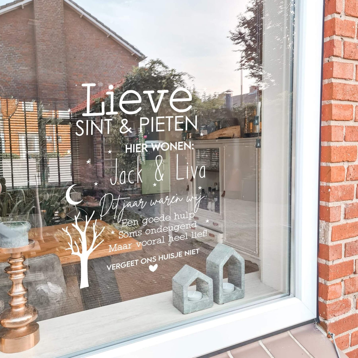 gepersonaliseerde raamsticker sinterklaas