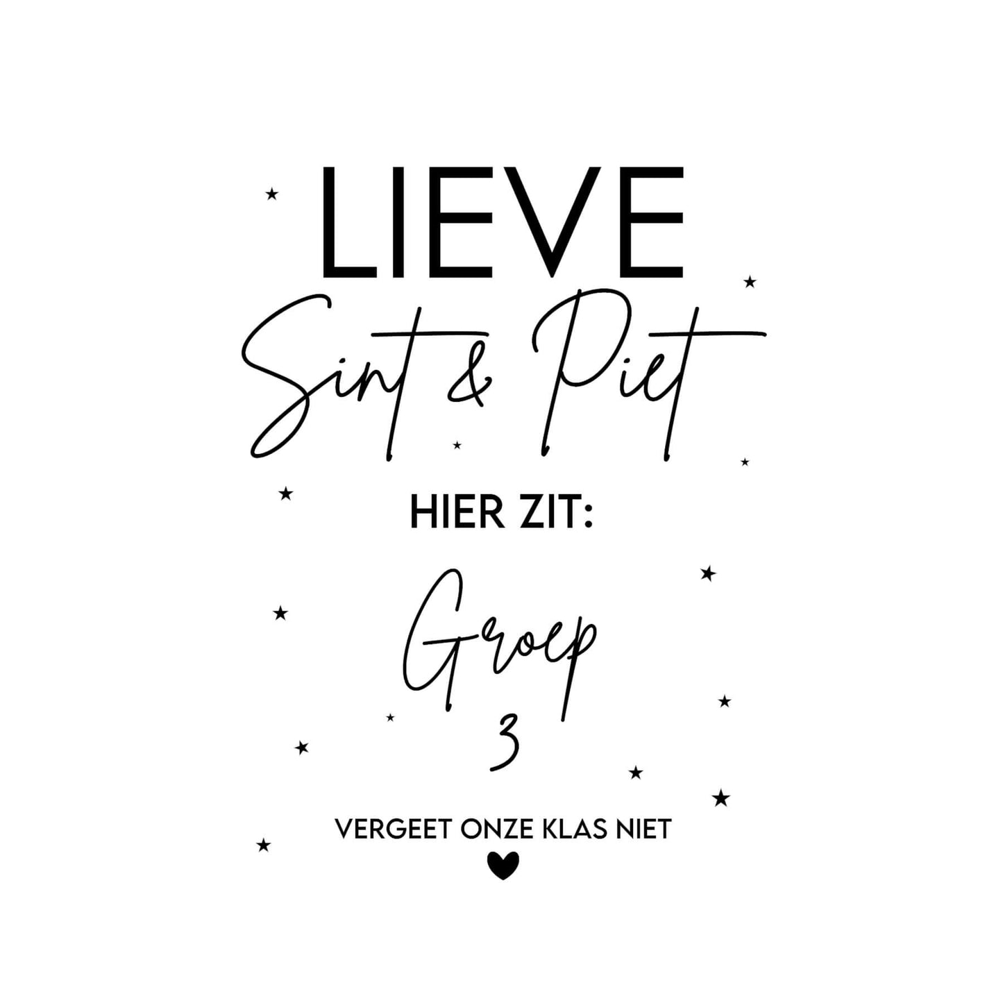 Raamsticker klaslokaal sinterklaas