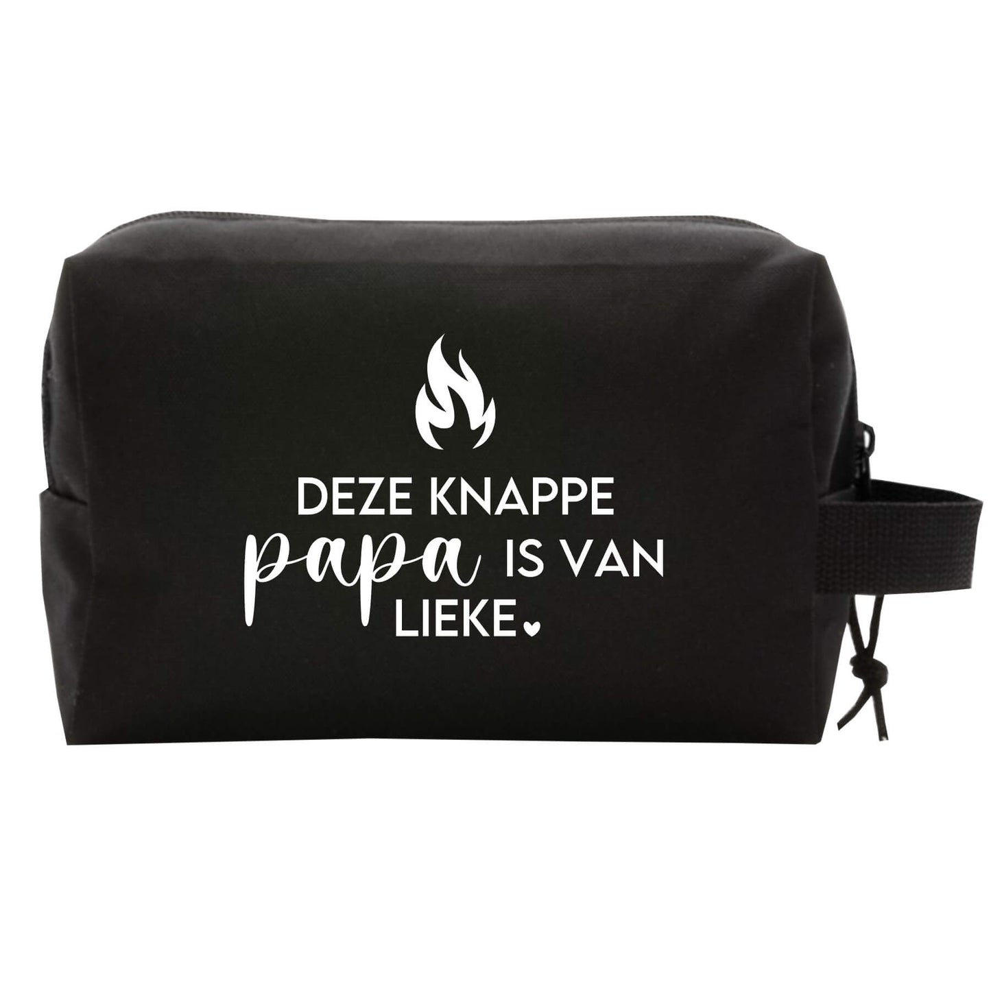 Toilettas zwart | Knappe Papa | vaderdag cadeau