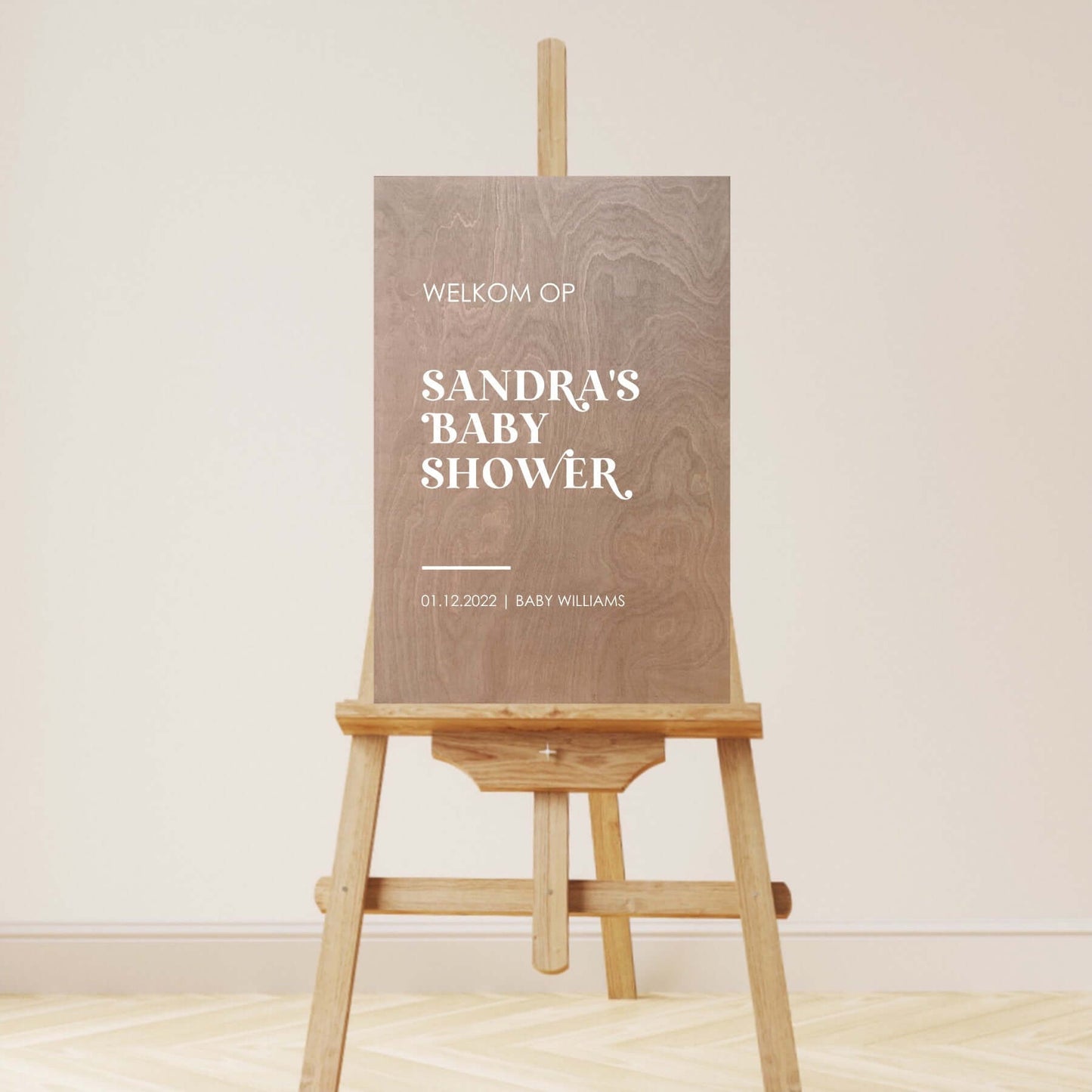 Welkomstbord Babyshower | Datum + Baby Achternaam
