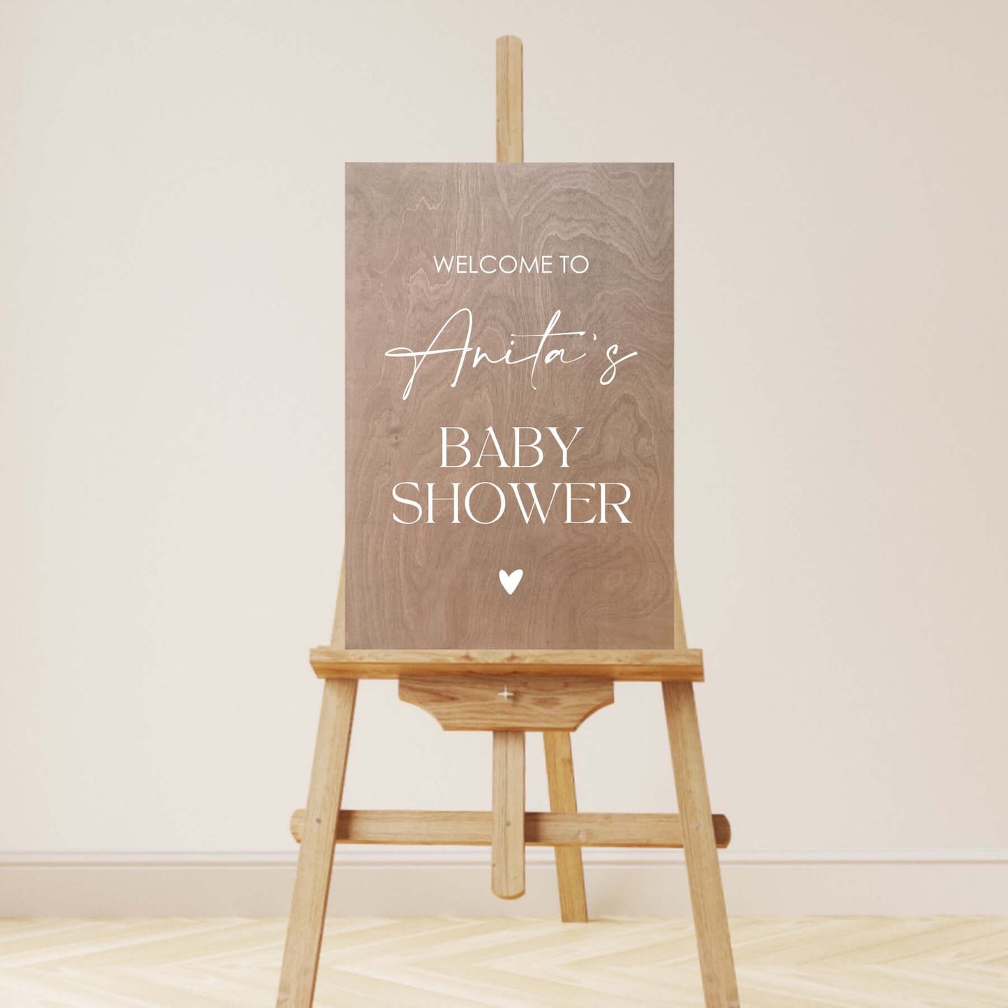 Welkomstbord Babyshower | Hartje | Hout