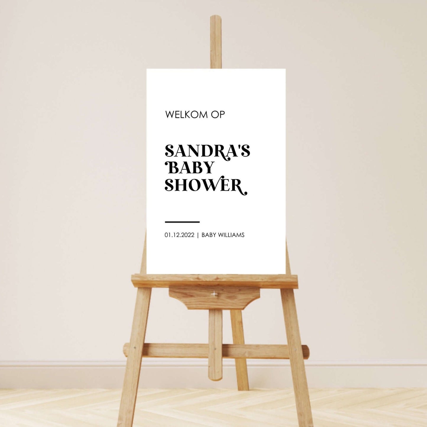 Welkomstbord Babyshower | Datum + Baby Achternaam