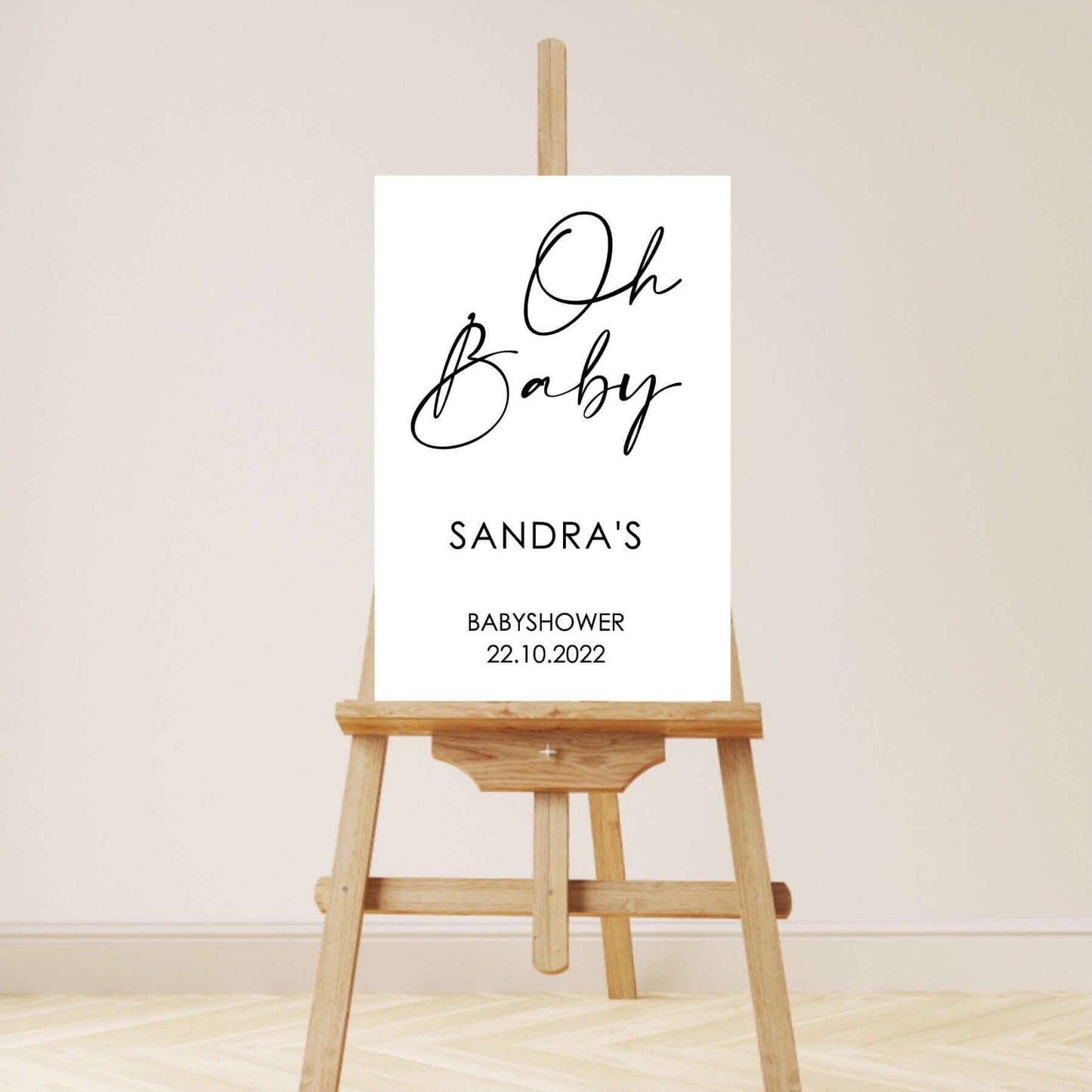 Welkomstbord Babyshower | Oh Baby | Amalfi | Wit Plexiglas