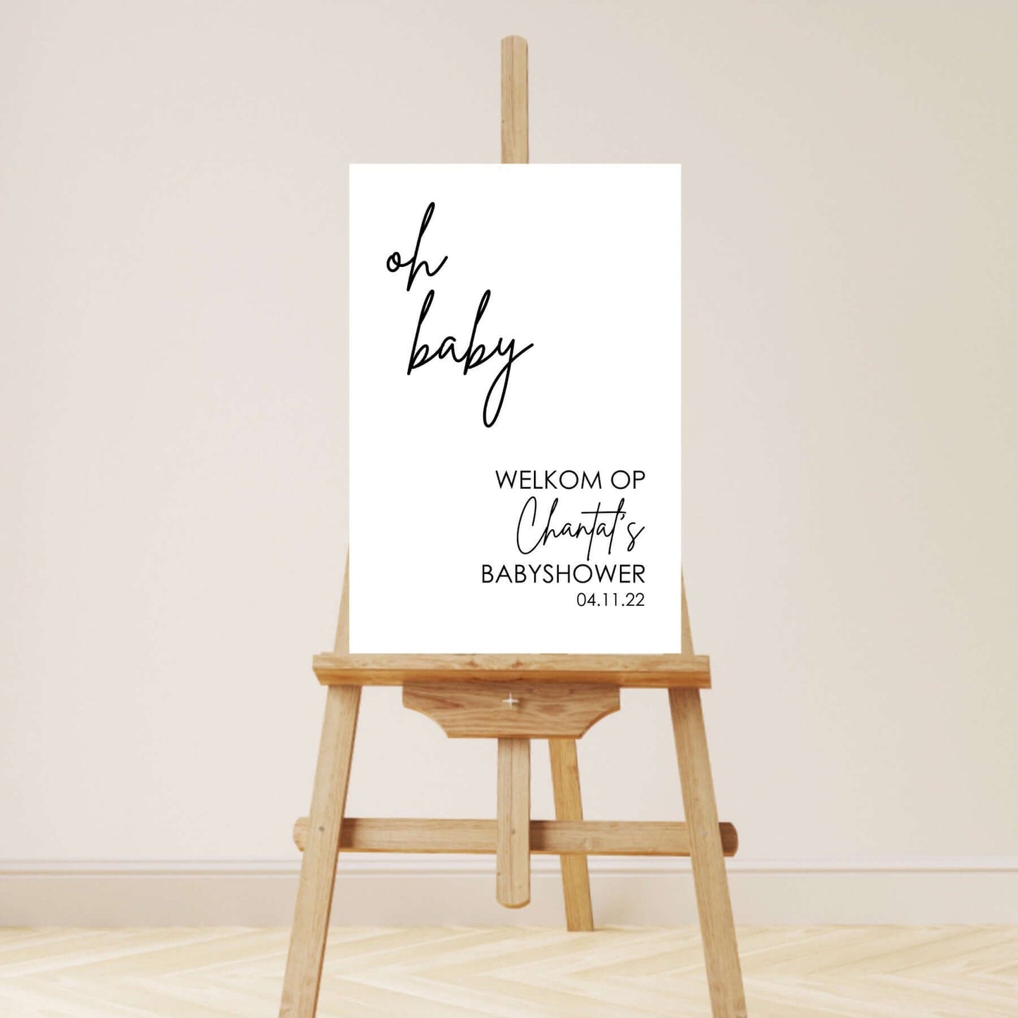 Welkomstbord Babyshower | Oh Baby | Brittany | Wit Plexiglas