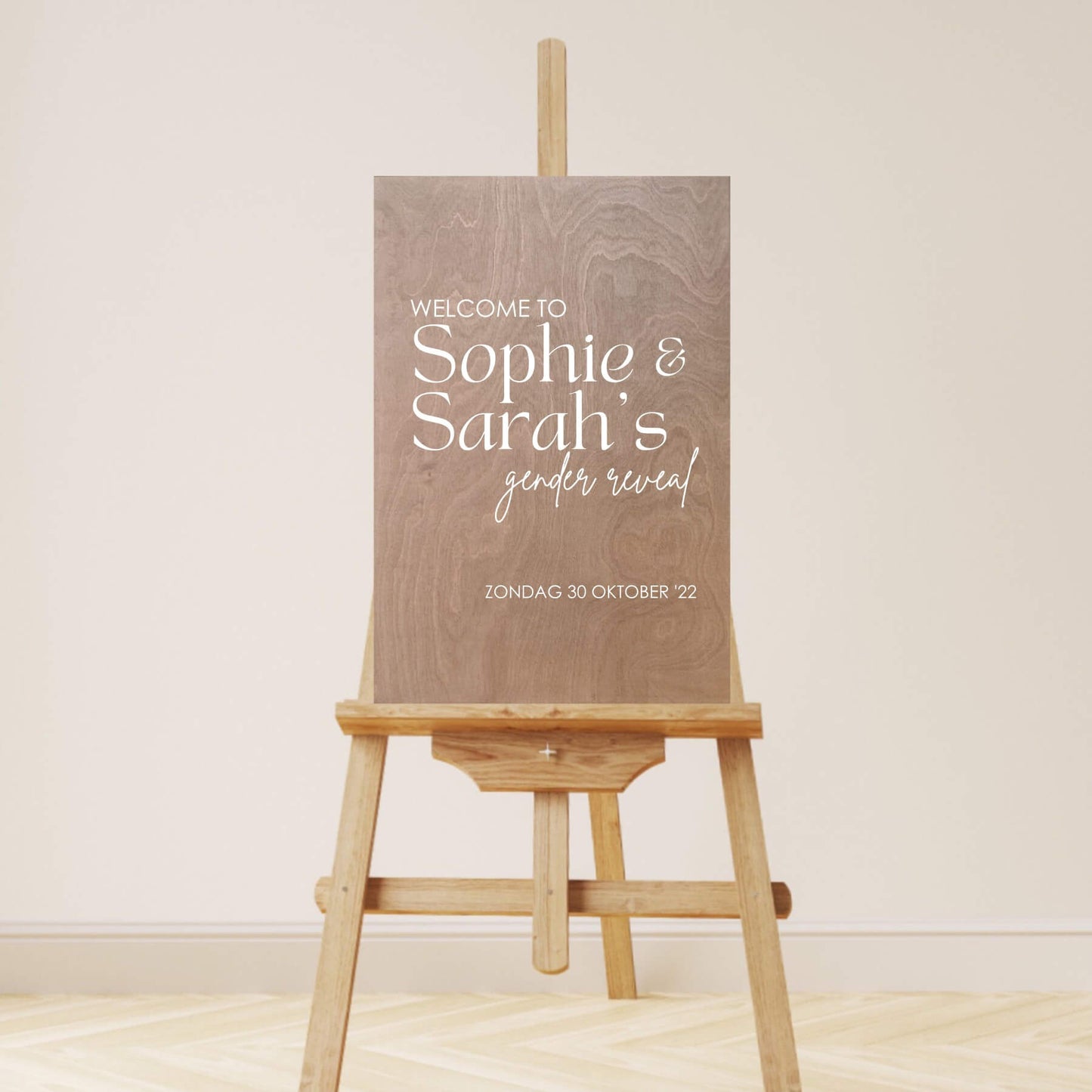 Welkomstbord Gender Reveal | Welcome To | Brittany | Hout