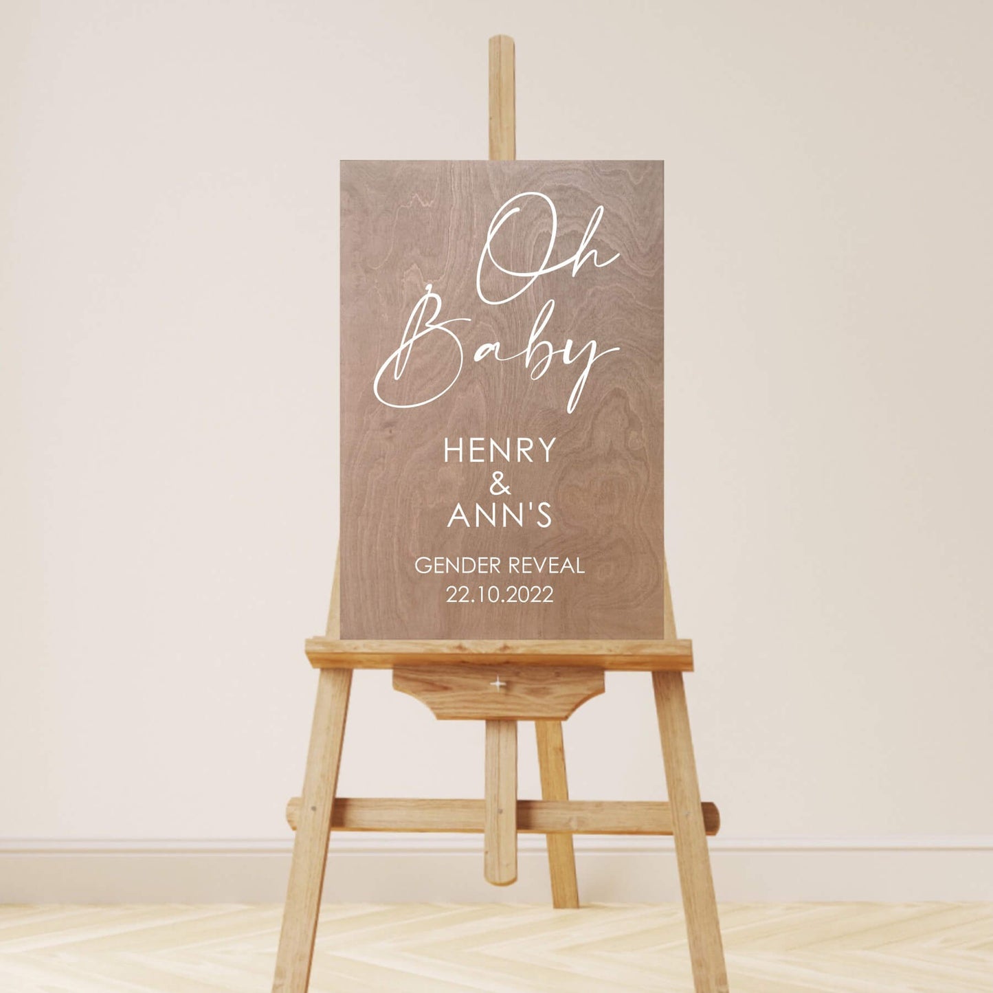 Welkomstbord Gender Reveal | Oh Baby | Amalfi | Hout