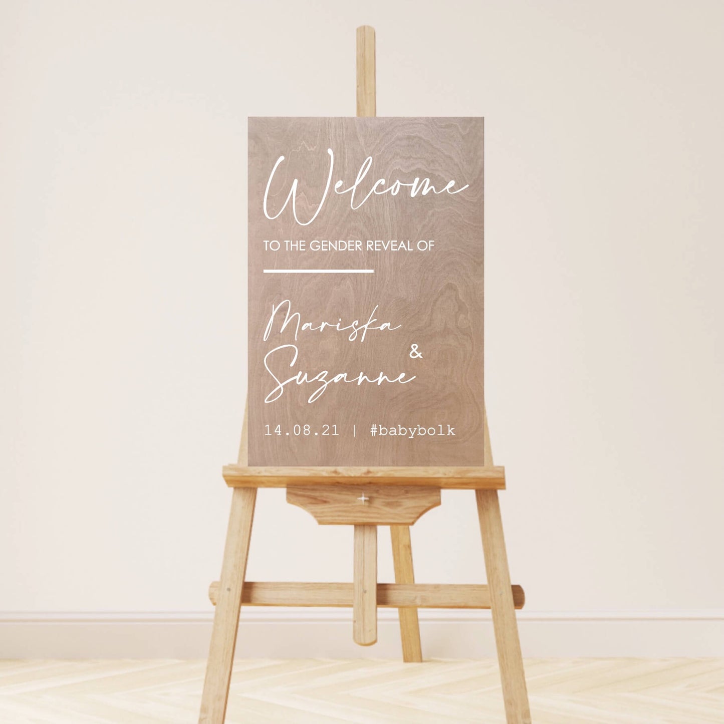 welkomstbord gender reveal hout welcome to the