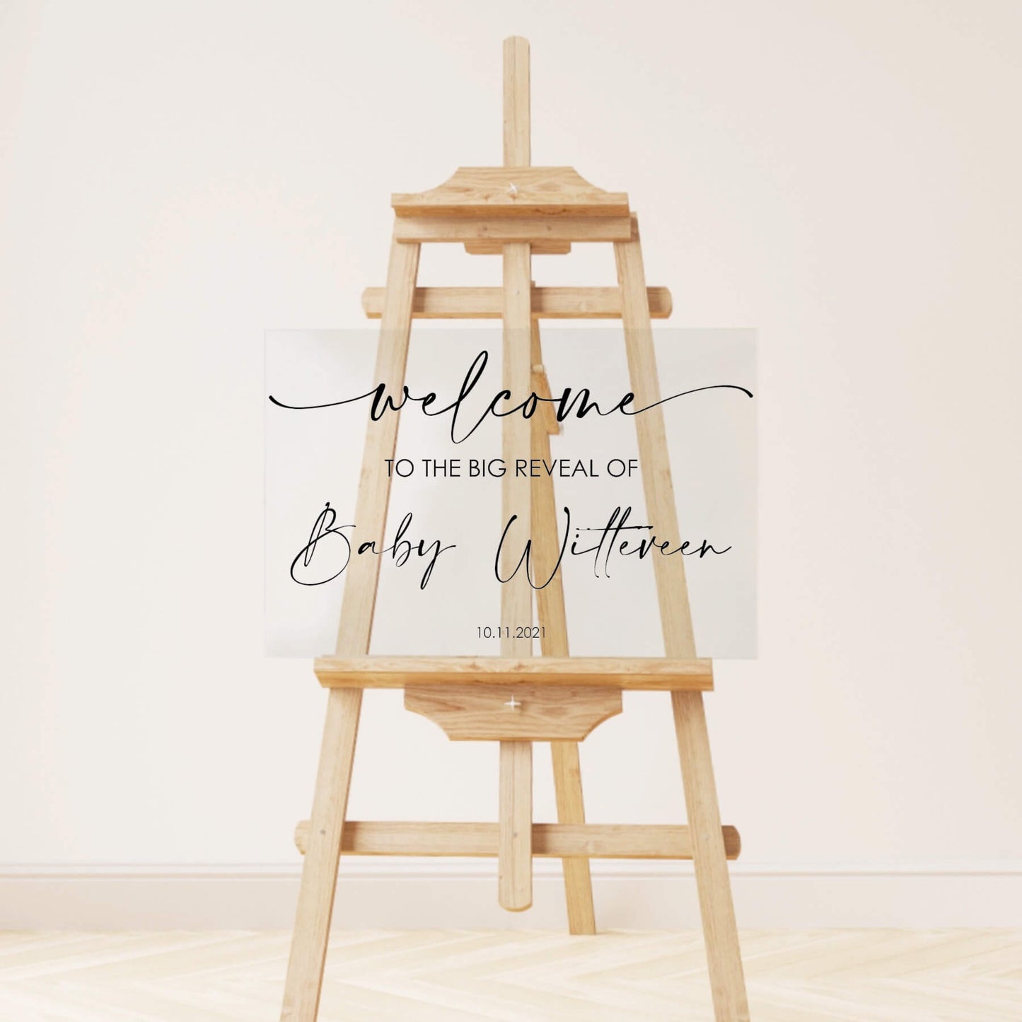 Welkomstbord Gender reveal helder welcome to the big reveal