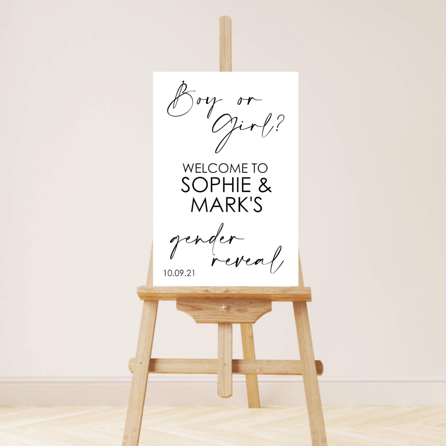 Welkomstbord gender reveal wit boy or girl?