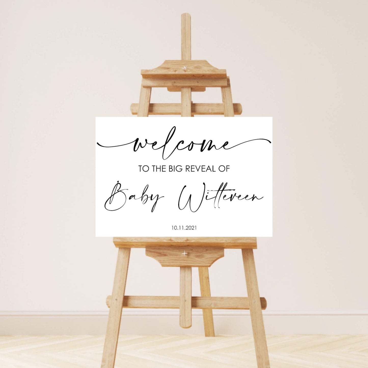 Welkomstbord Gender reveal wit welcome to the big reveal