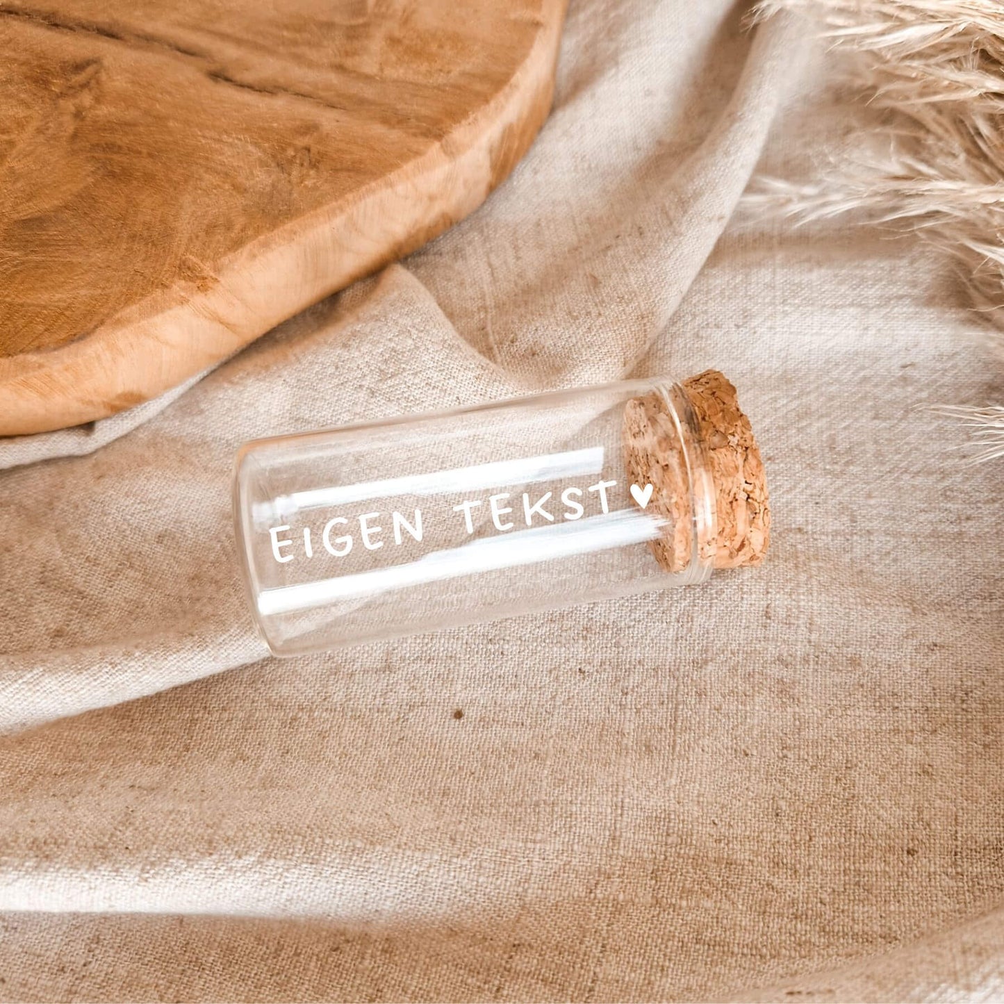 klein bewaarbuisje met eigen tekst wit