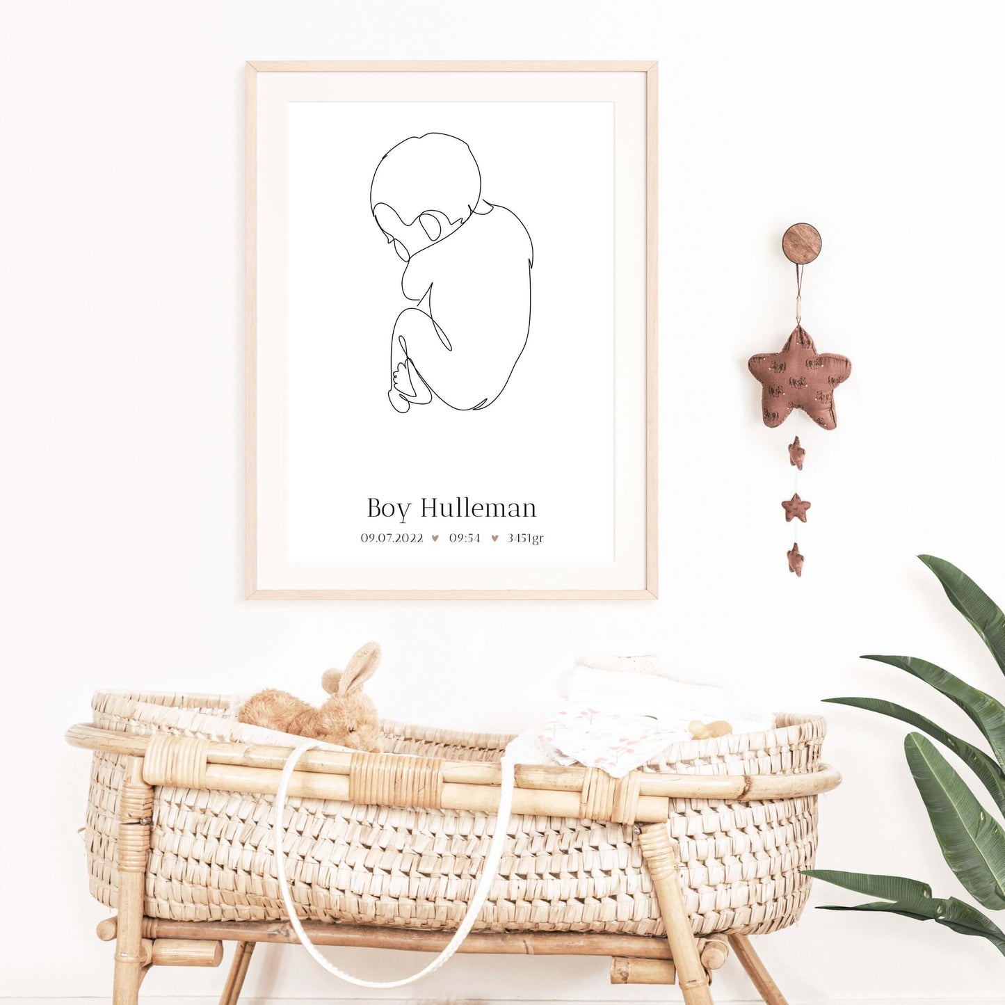 Geboorteposter | Lijntekening Baby A4 & A3