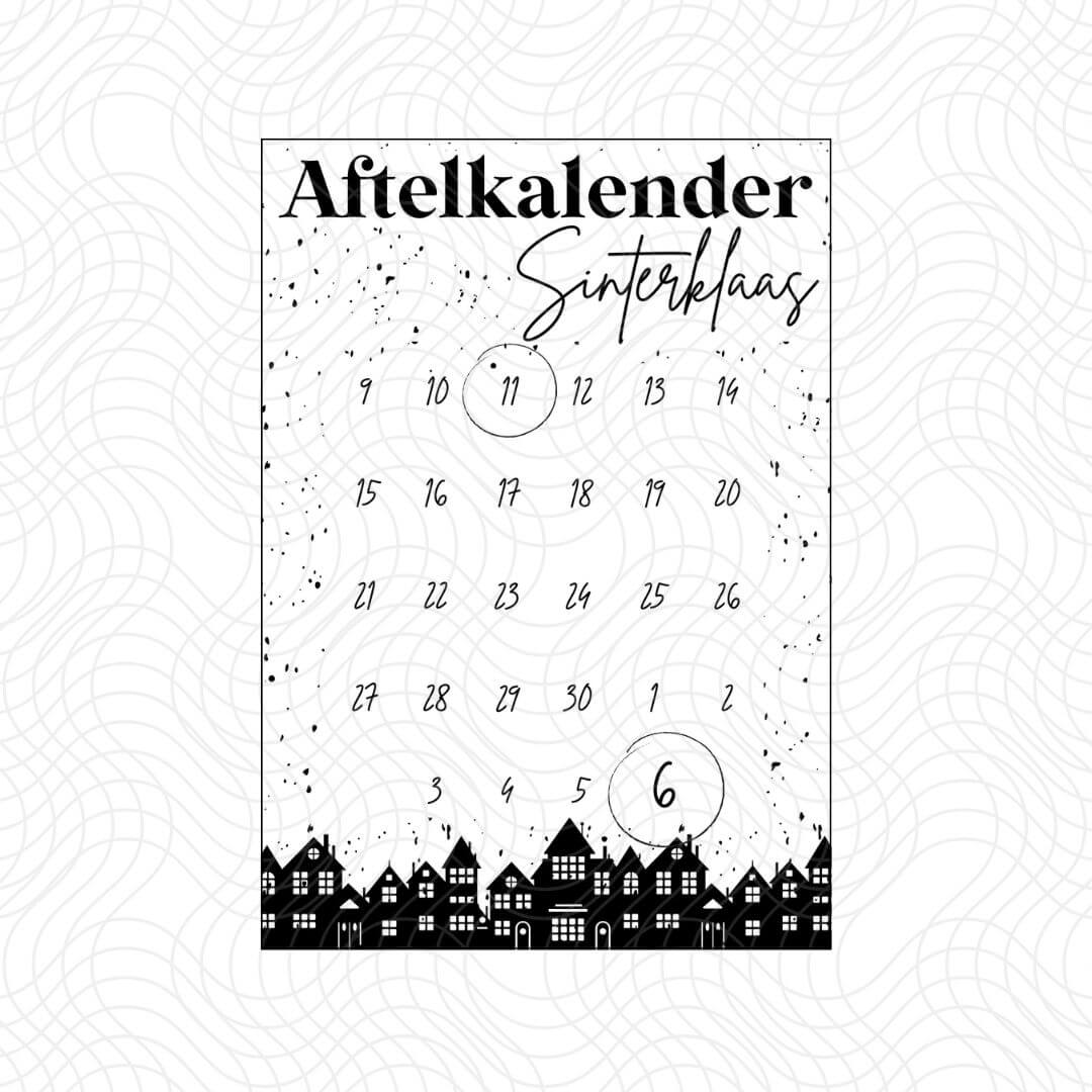 Aftelkalender Sinterklaas 2023 | Huisjes | VERSIE BELGIË