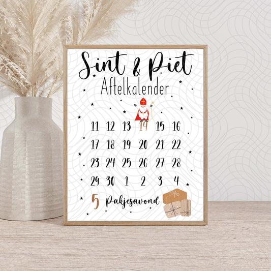 aftelkalender 2026 sinterklaas zelf printen