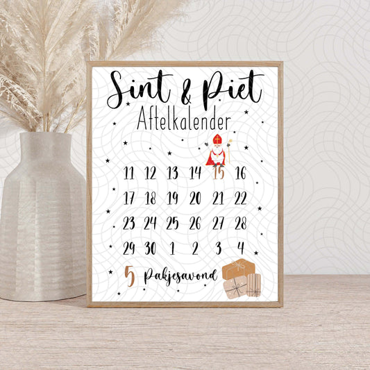 aftelkalender 2025 sinterklaas zelf printen