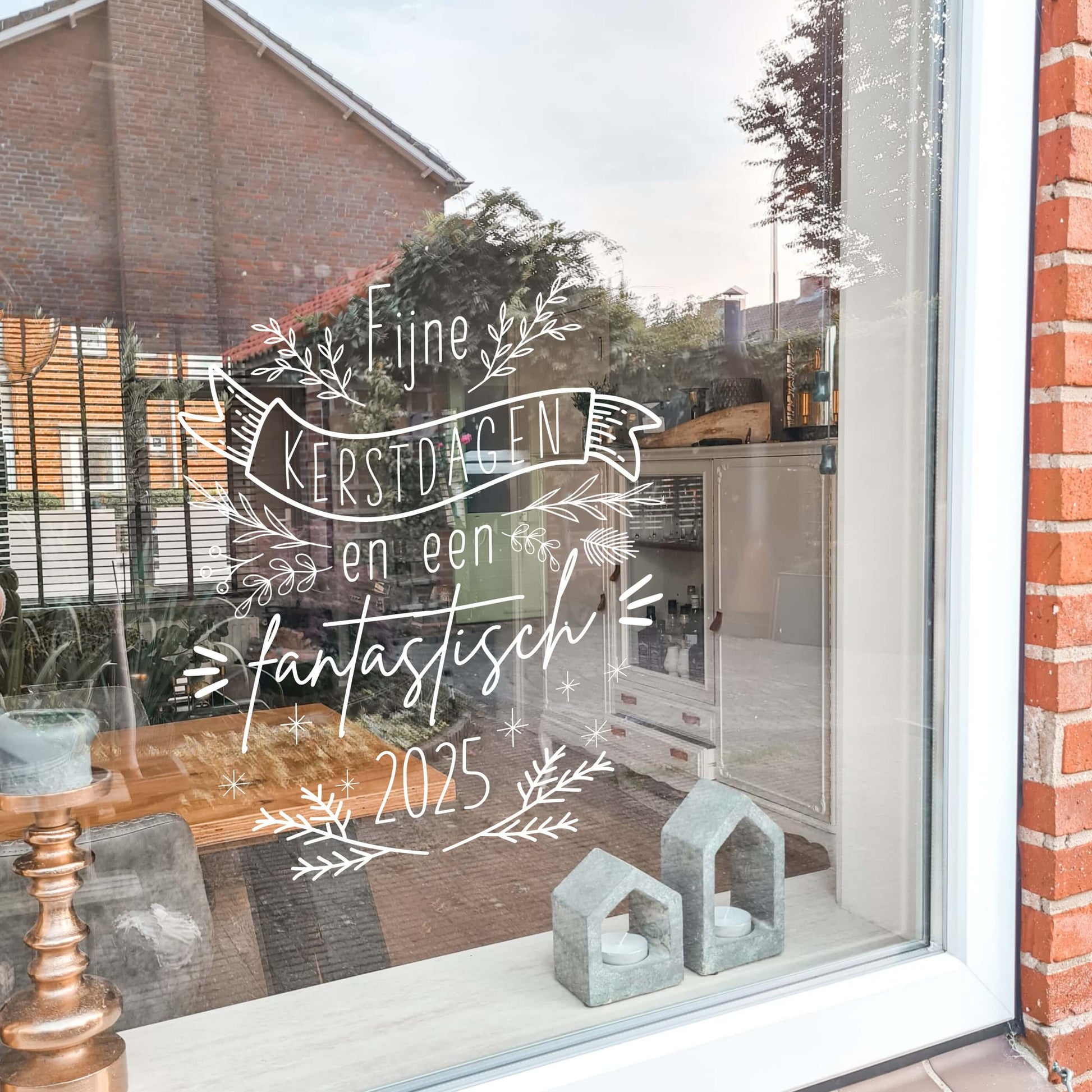 Raamsticker Fijne Kerstdagen en een Fantastische 2025
