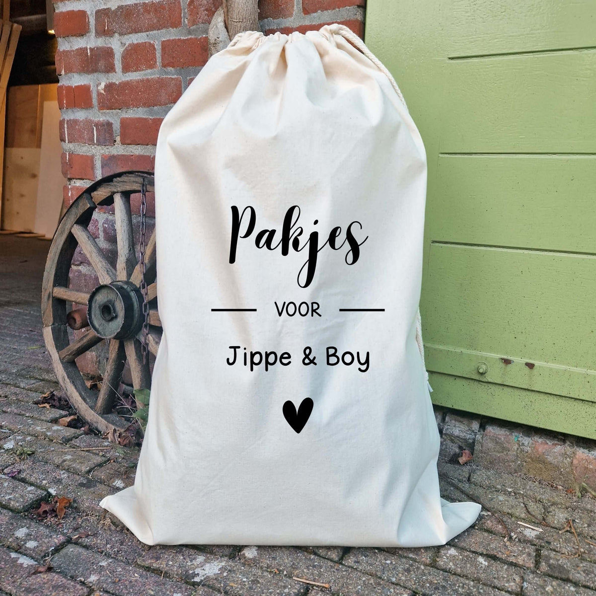 Herbruikbare Sinterklaas cadeauzak van 50 × 75 cm met sluitkoord
