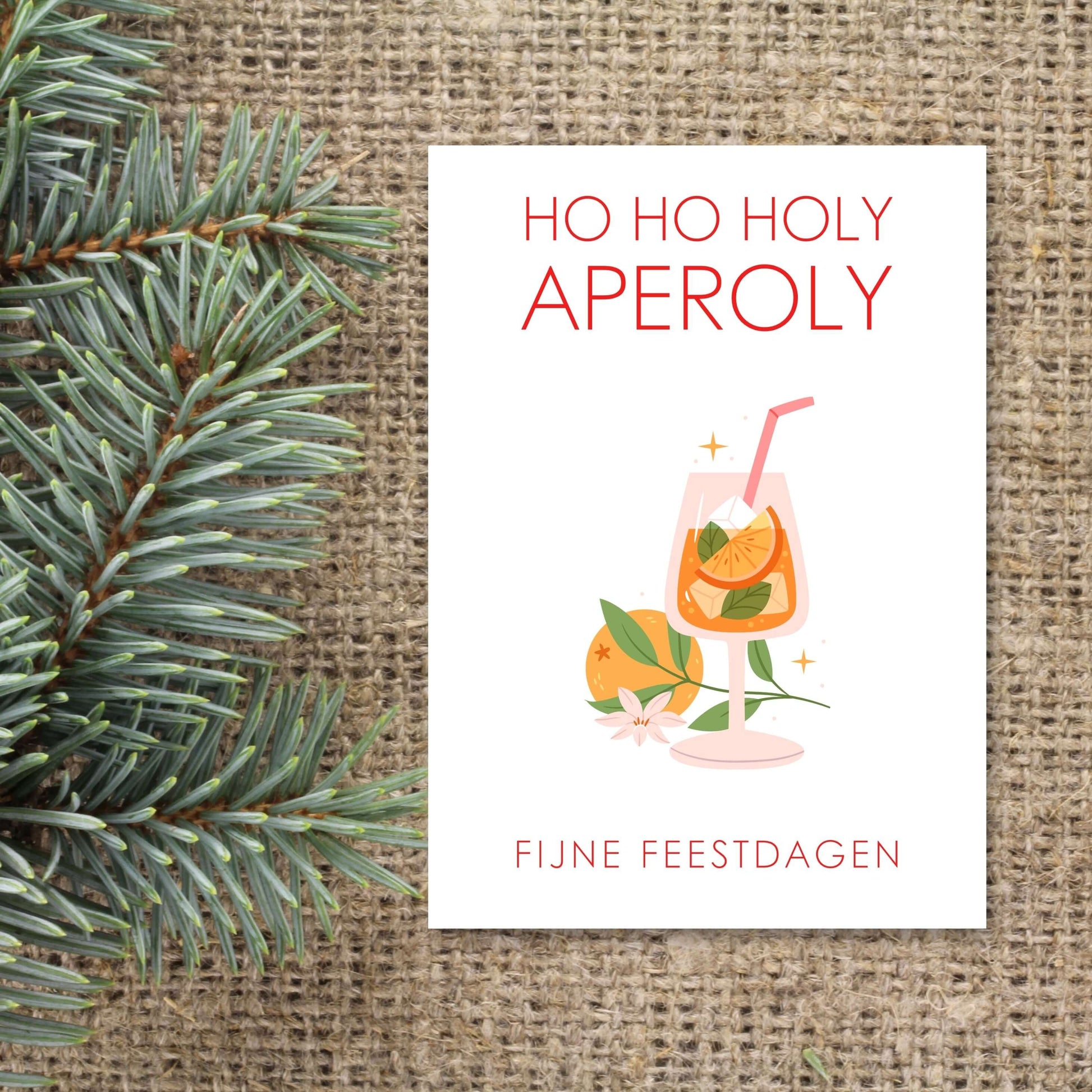 kerstkaart ho ho holy aperoly