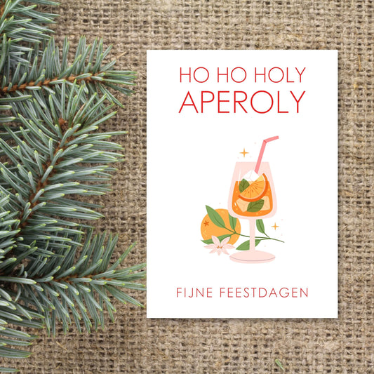 kerstkaart ho ho holy aperoly