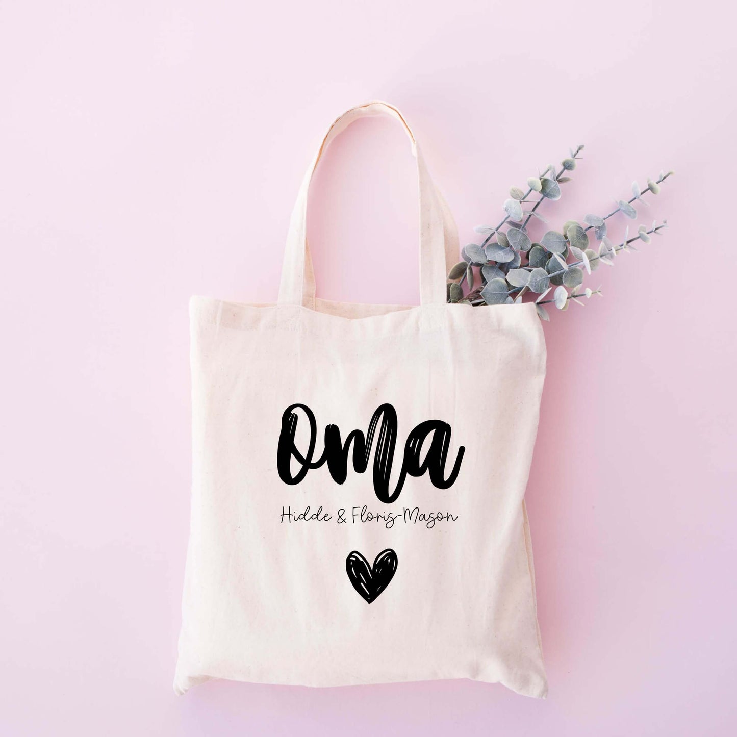 katoenen tas met naam oma