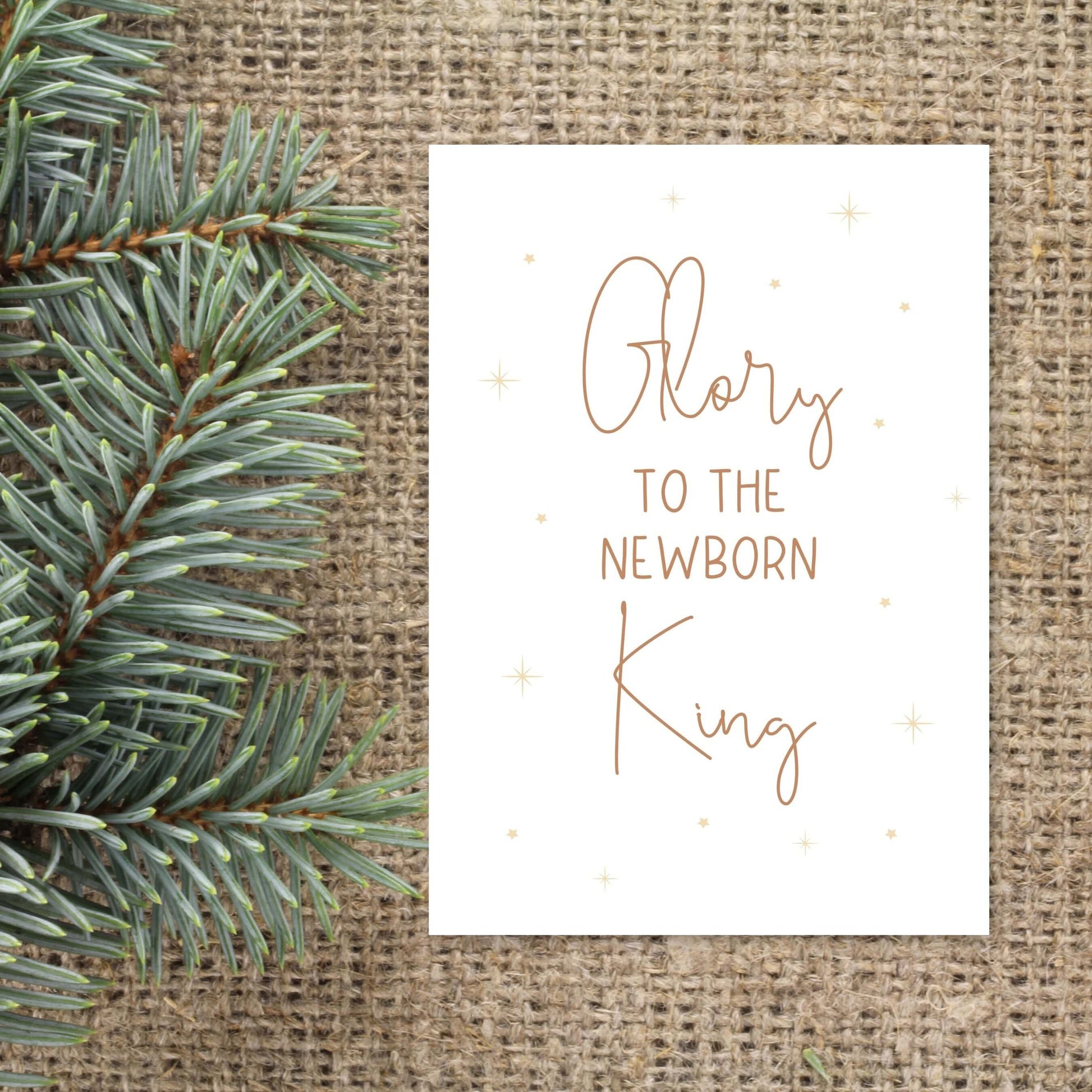 christelijke kerstkaart glory to the newborn king